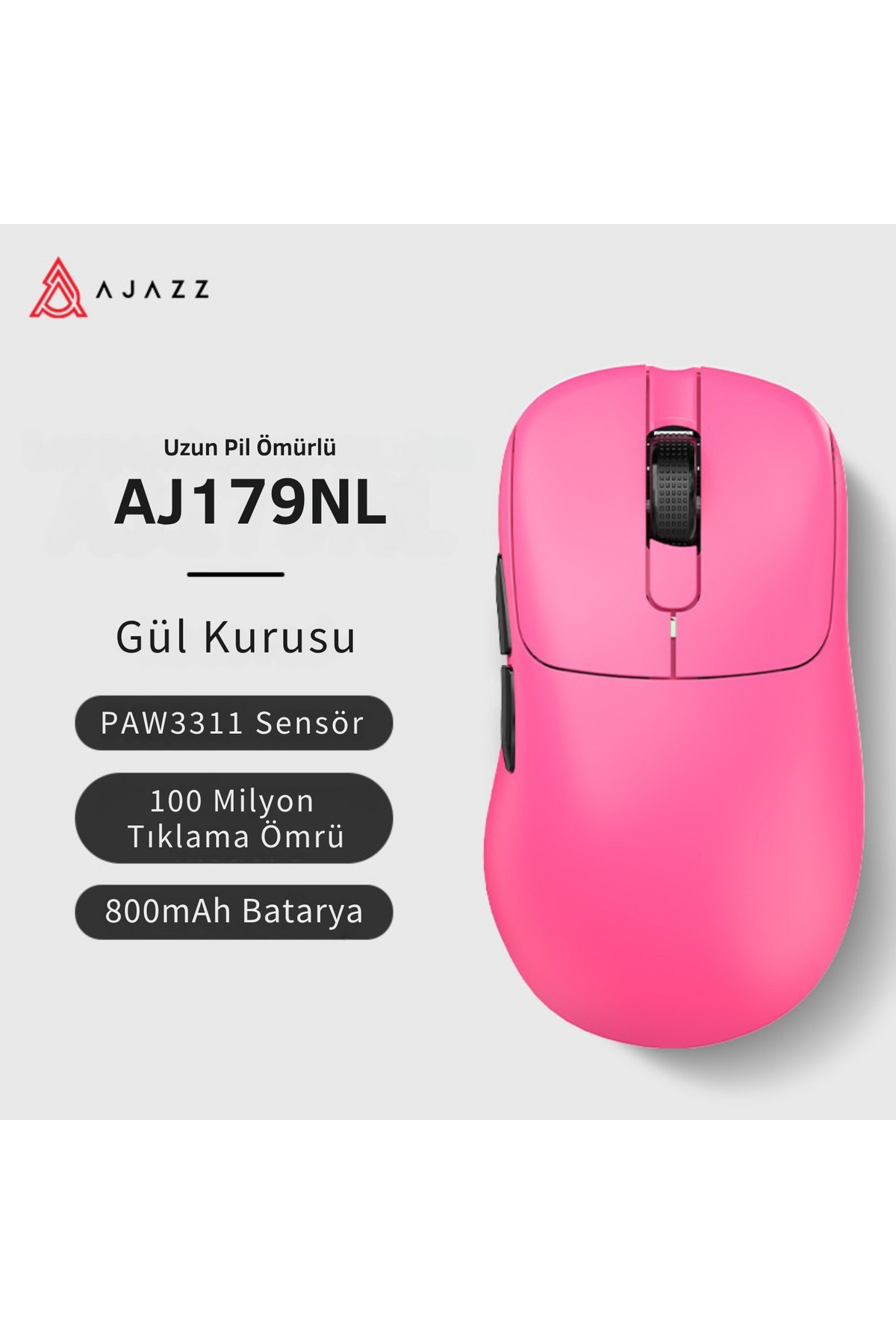 Coverzone Ajazz AJ179 NL Kablosuz Oyuncu Mouse – 3 Modlu, 26000