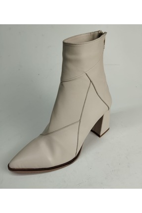 Lucciola Kadın Hakiki Deri Bej Deri Topuklu Bot