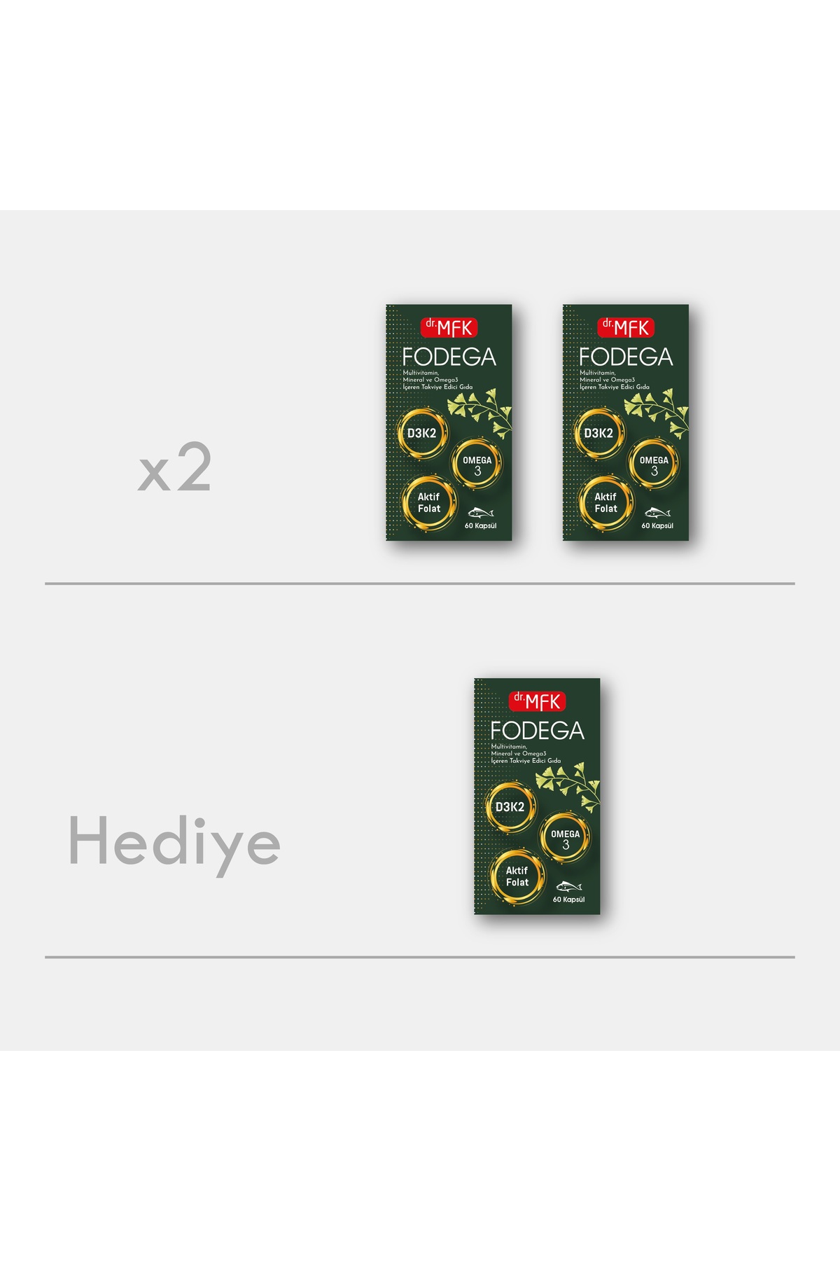 DR MFK Fodega Paketi (3 Fodega) (Aktif Folat, Omega 3, D vitamini
