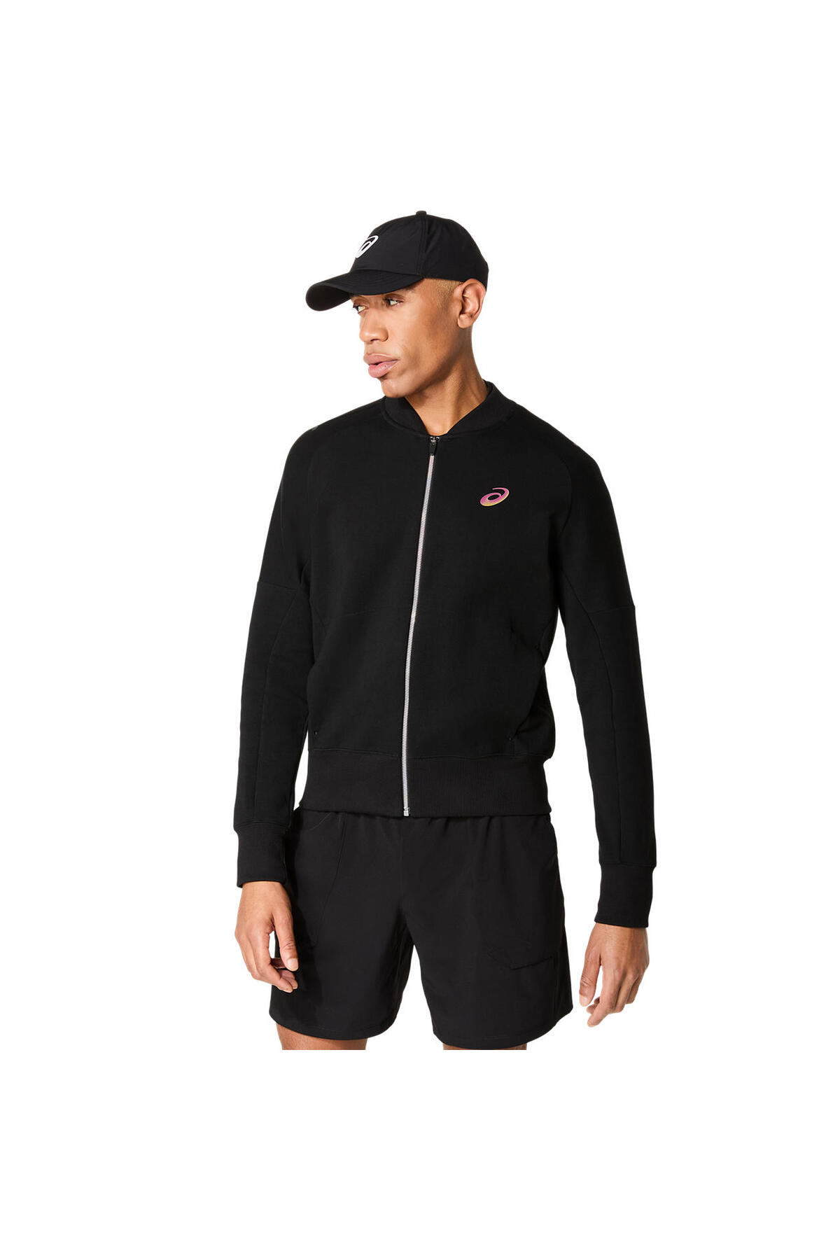 Asics MATCH JACKET NIGHT ENERGY Erkek Black/Obsidian Grey Ceket