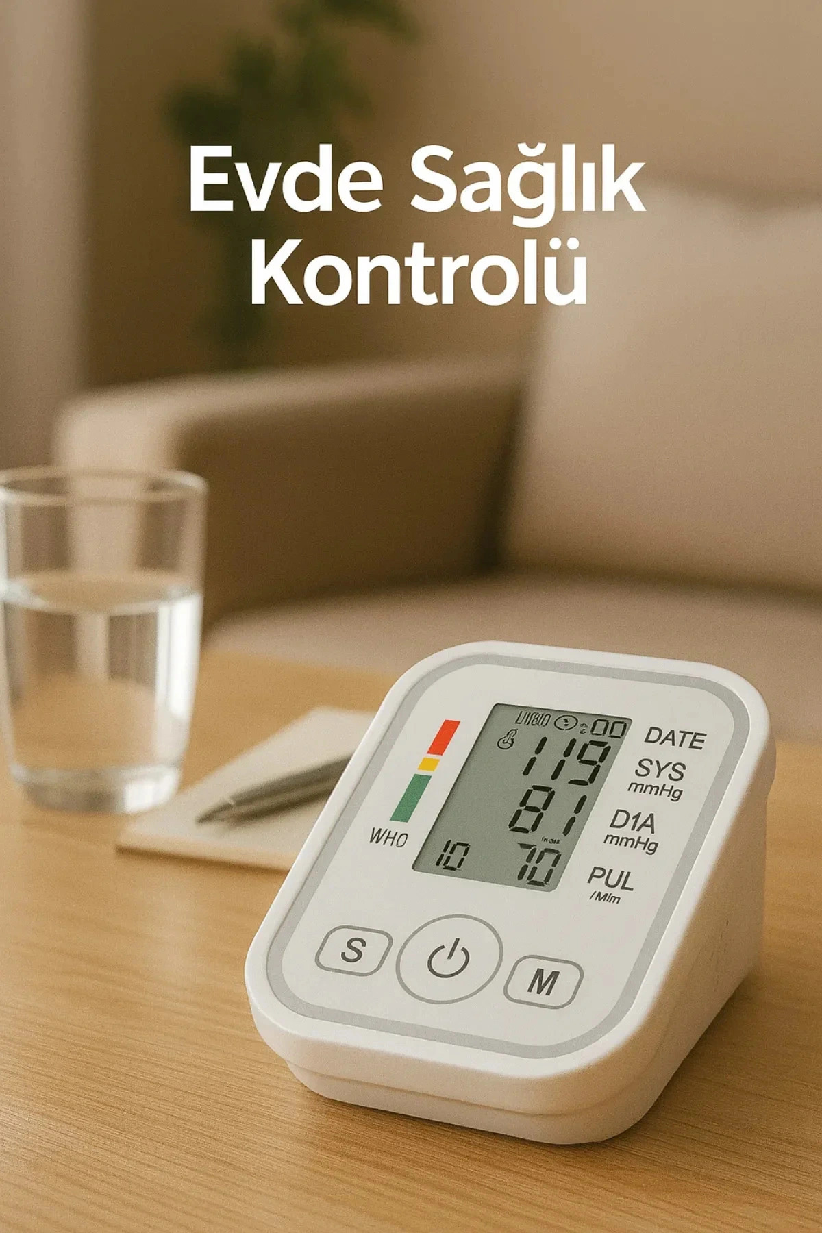 Genel Markalar Dijital Türkçe Konuşan Koldan Tam Otomatik Tansiyon Ölçme Aleti Renkli Akıllı LCD Ekran Sesli Uyarı