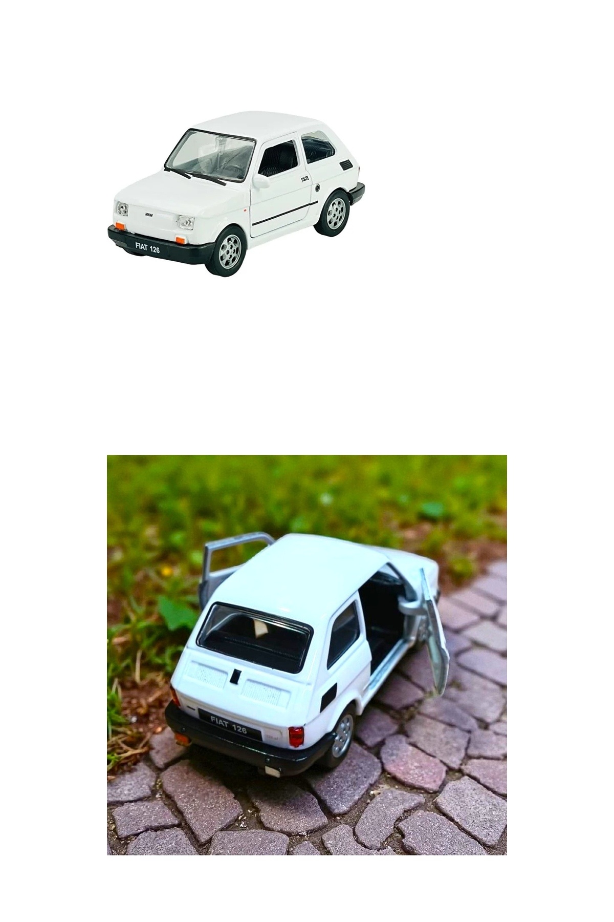 SUDESA OYUNCAK BEYAZ 11 CM SÜRTMELİ ÇEK BIRAK FİAT 126 METAL ARABA ...