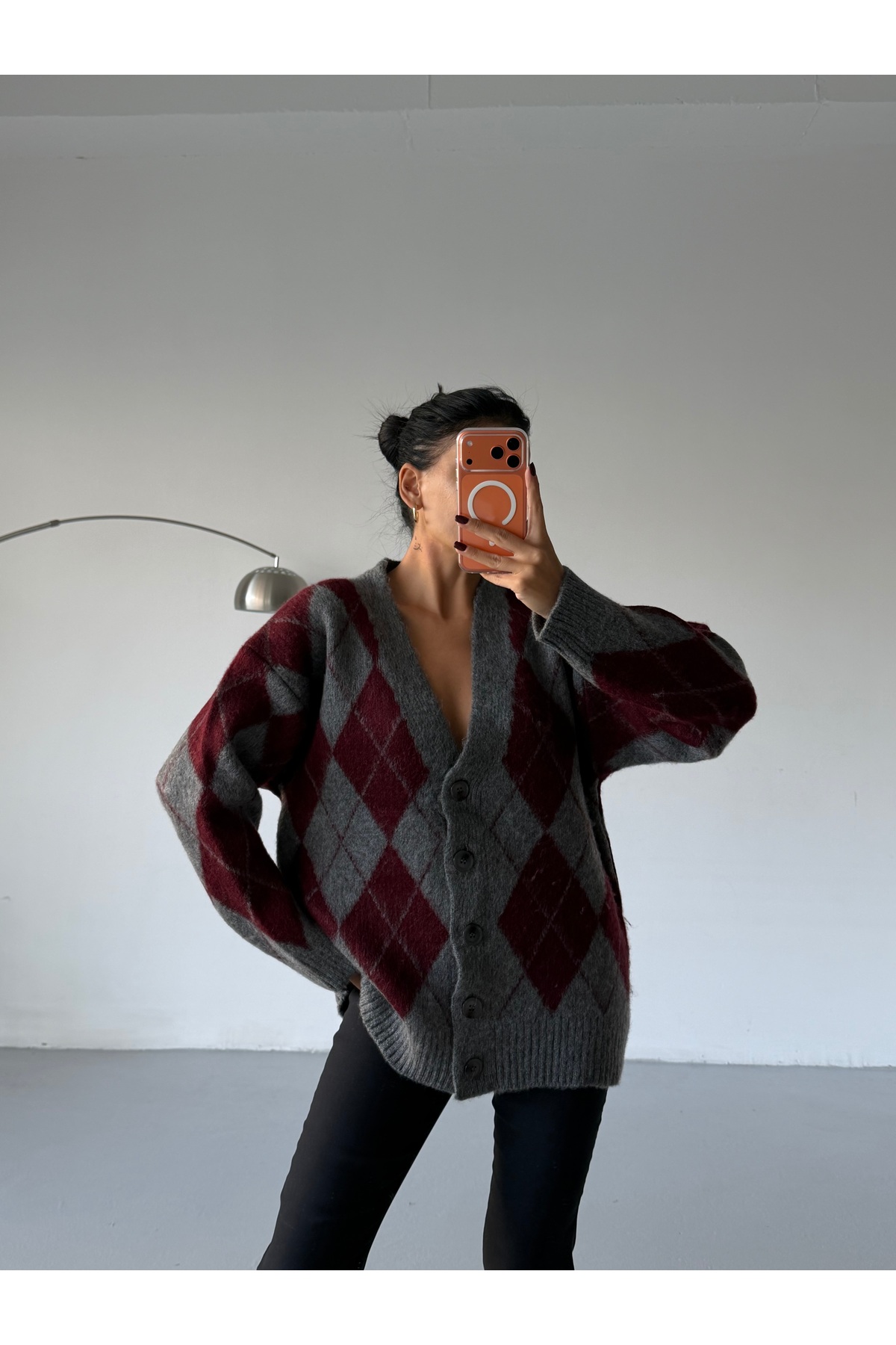 Lamierra  Baklava Desen Yumoş Kadın Triko Hırka - Görsel 5