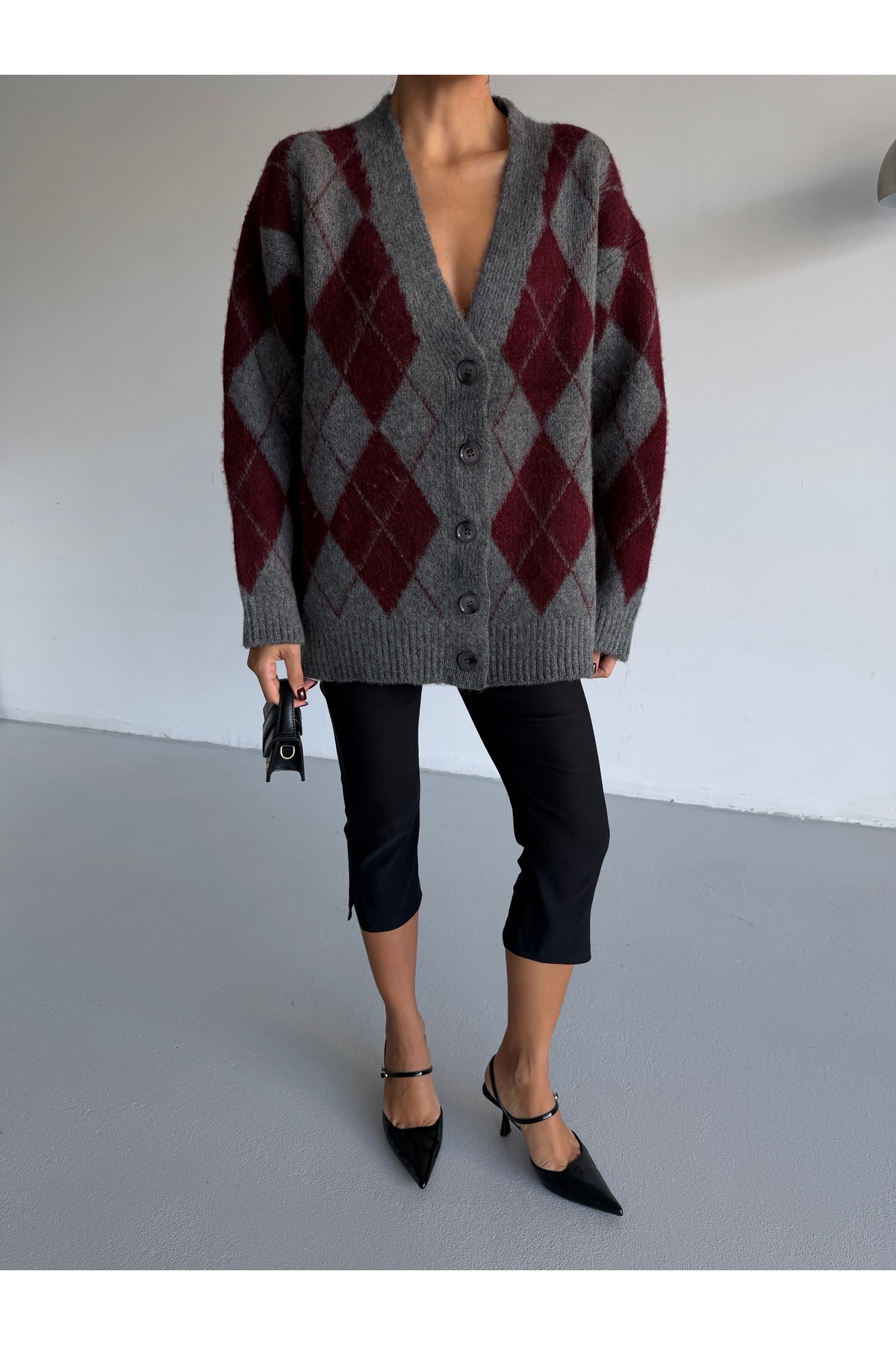 Lamierra  Baklava Desen Yumoş Kadın Triko Hırka - Görsel 8