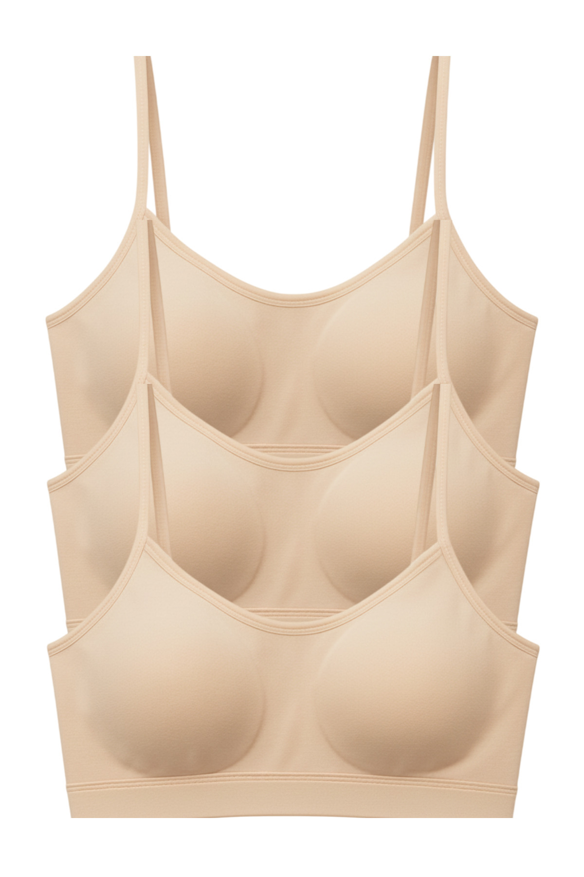 Arma Yıldız Genç Kız İp Askılı Pedli Yarım Atlet Ten Rengi 3'lü Paket Alıştırma Sütyeni