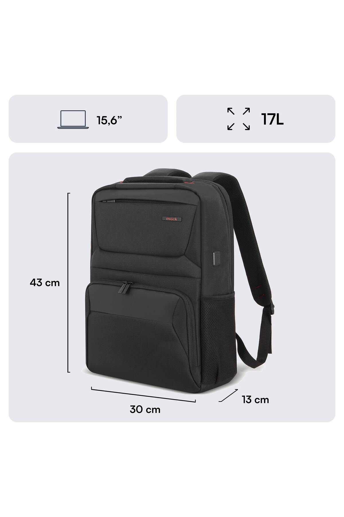 Mack MCC-805 15.6" Business X Notebook Sırt Çantası Siyah görsel 2