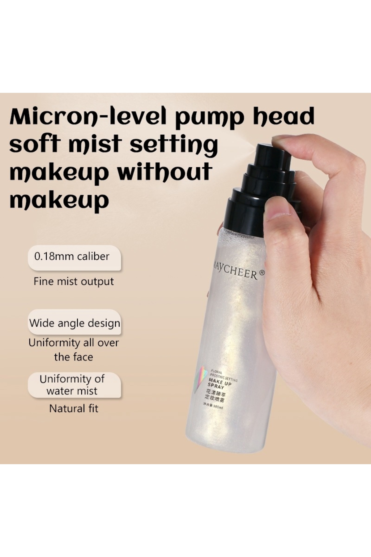 Çiçek Özlü Makyaj Sabitleyici Sprey 100ml – Nemlendirici & Işıltılı Glossy Pearl 01 — نقره‌ای 1001478921makyajbazı — تصویر 3 از 3