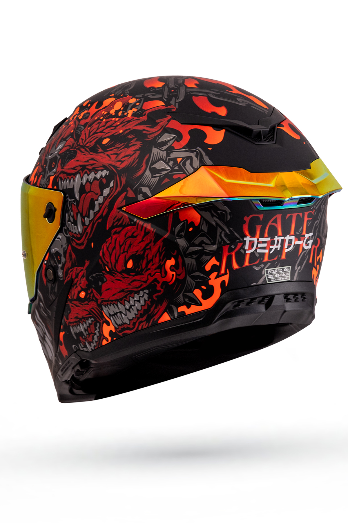 DeadG Inferno Gatekeeper Mat Siyah-Kırmızı Kask ( Revo Kırmızı