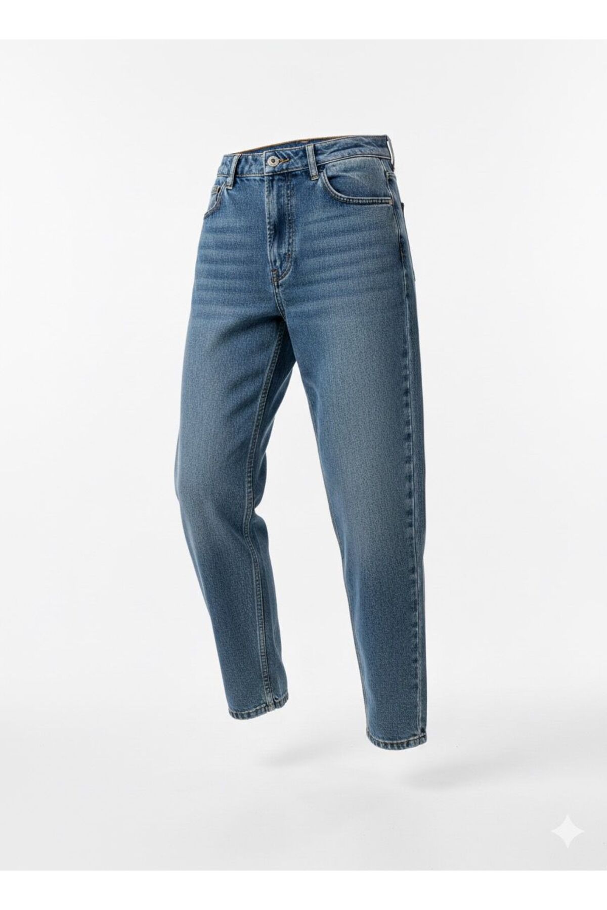 Ore design  Vintage Mavi Kadın Yüksek Bel Klasik 5 Cep Denim Pantolon OYOK26PA2000 - Görsel 4