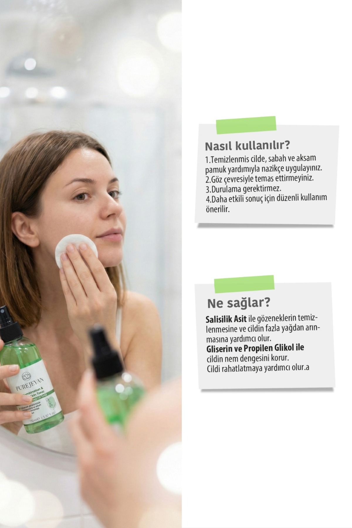 Karma & Yağlı Cilt Toniği 150 ml Salisilik Asitli Gözenek Sıkılaştırıcı Sebum Dengeleyici Tonik — tonik — تصویر 3 از 4