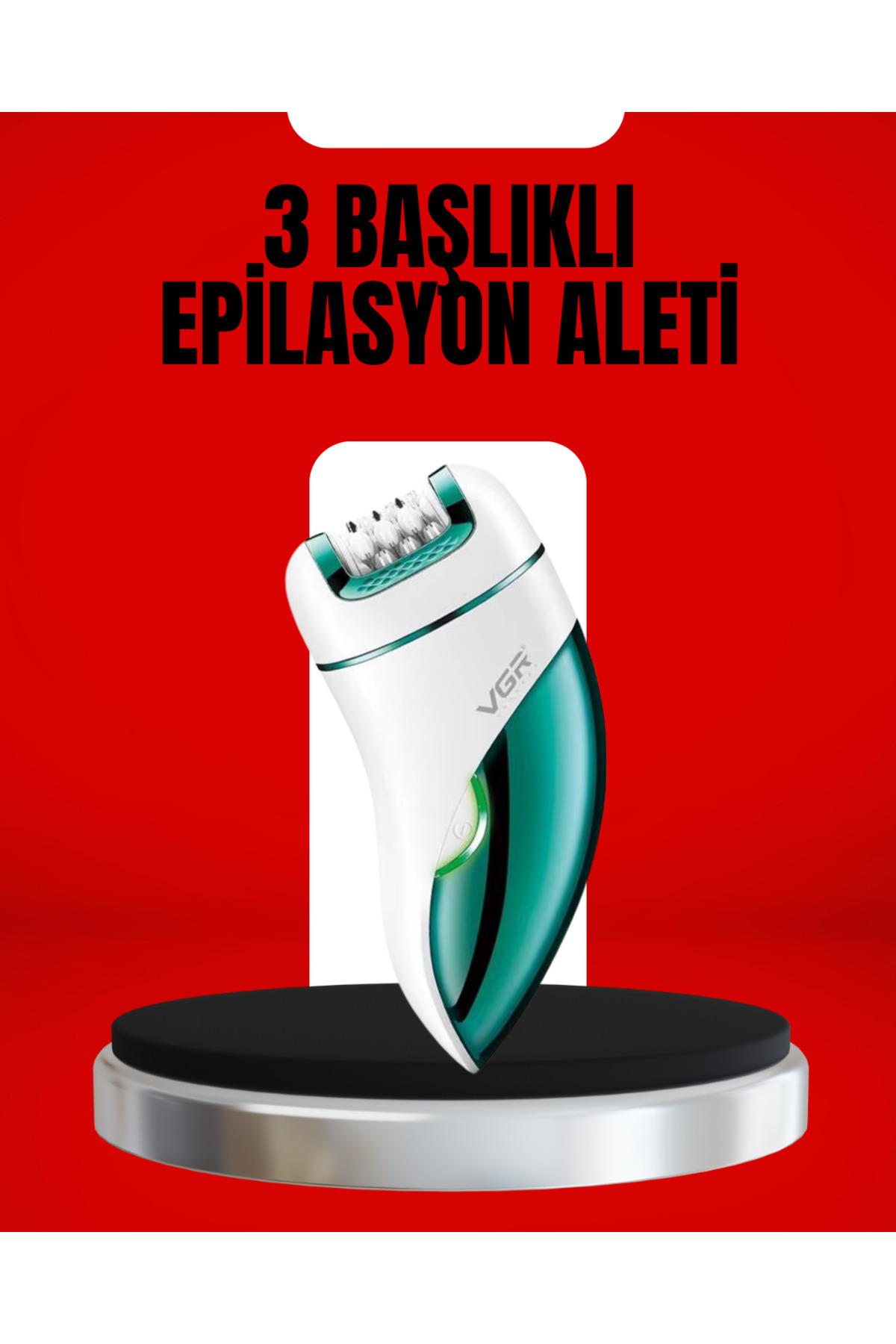 EN POPÜLER 3'ü 1 Arada Epilatör Su Geçirmez Metal Başlıklı LED Işıklı 90 Dakika Şarjlı U