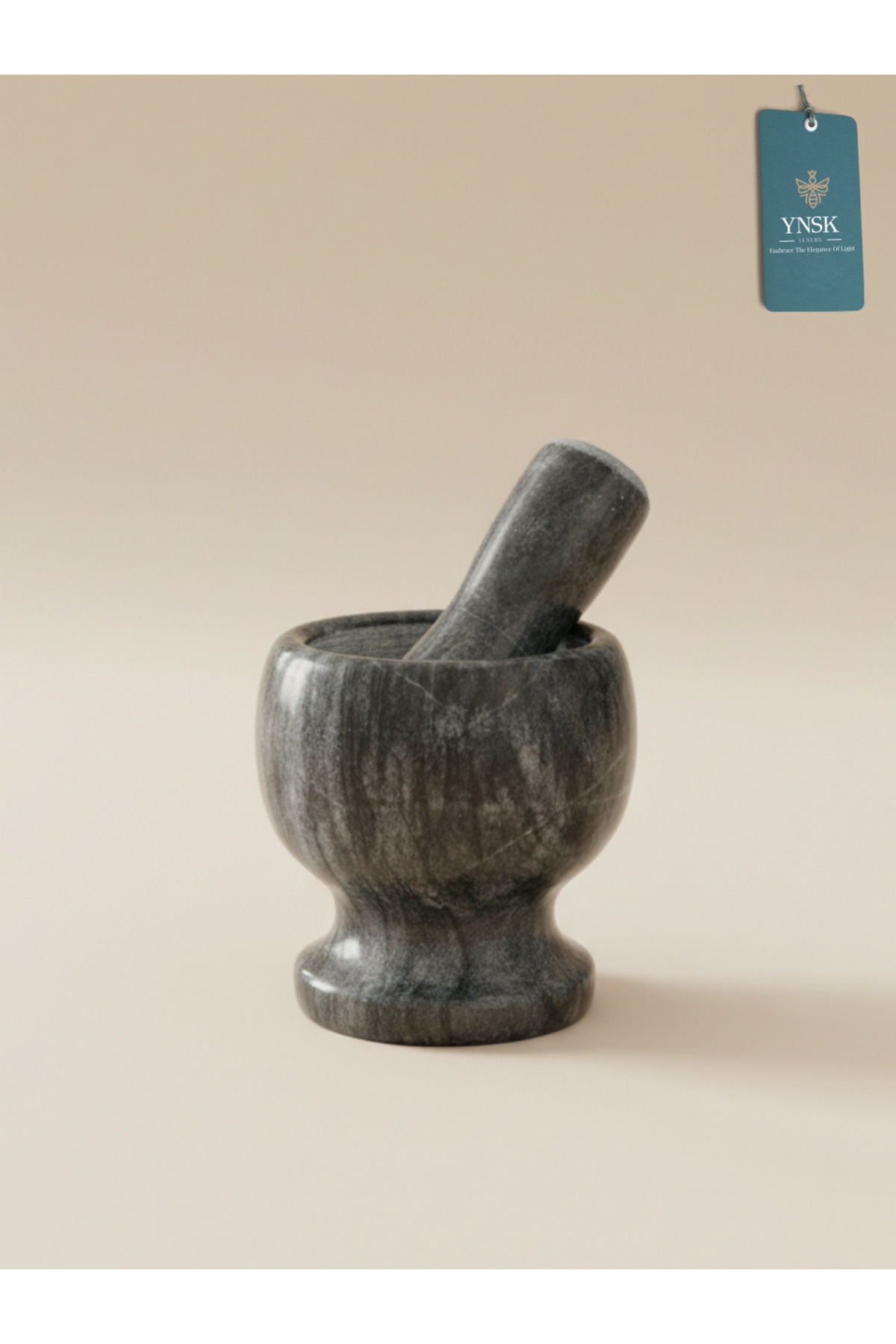 Luxury | Granito | Handmade Natural Marble Mortar & Hammer Set - Black