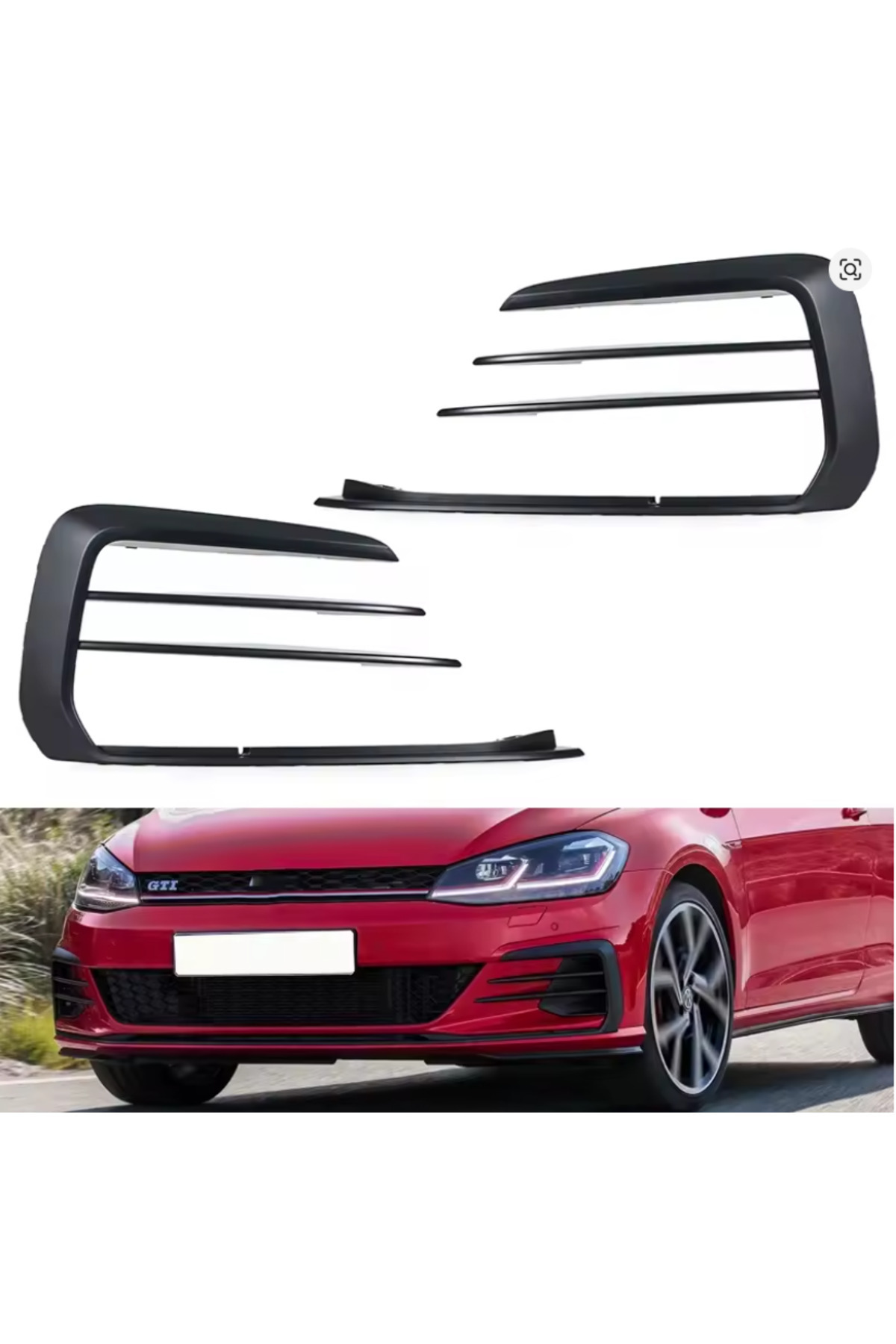 KRONz Volkswagen Golf 7 Sis Farı Çerçevesi Gti Siyah 2014-2017