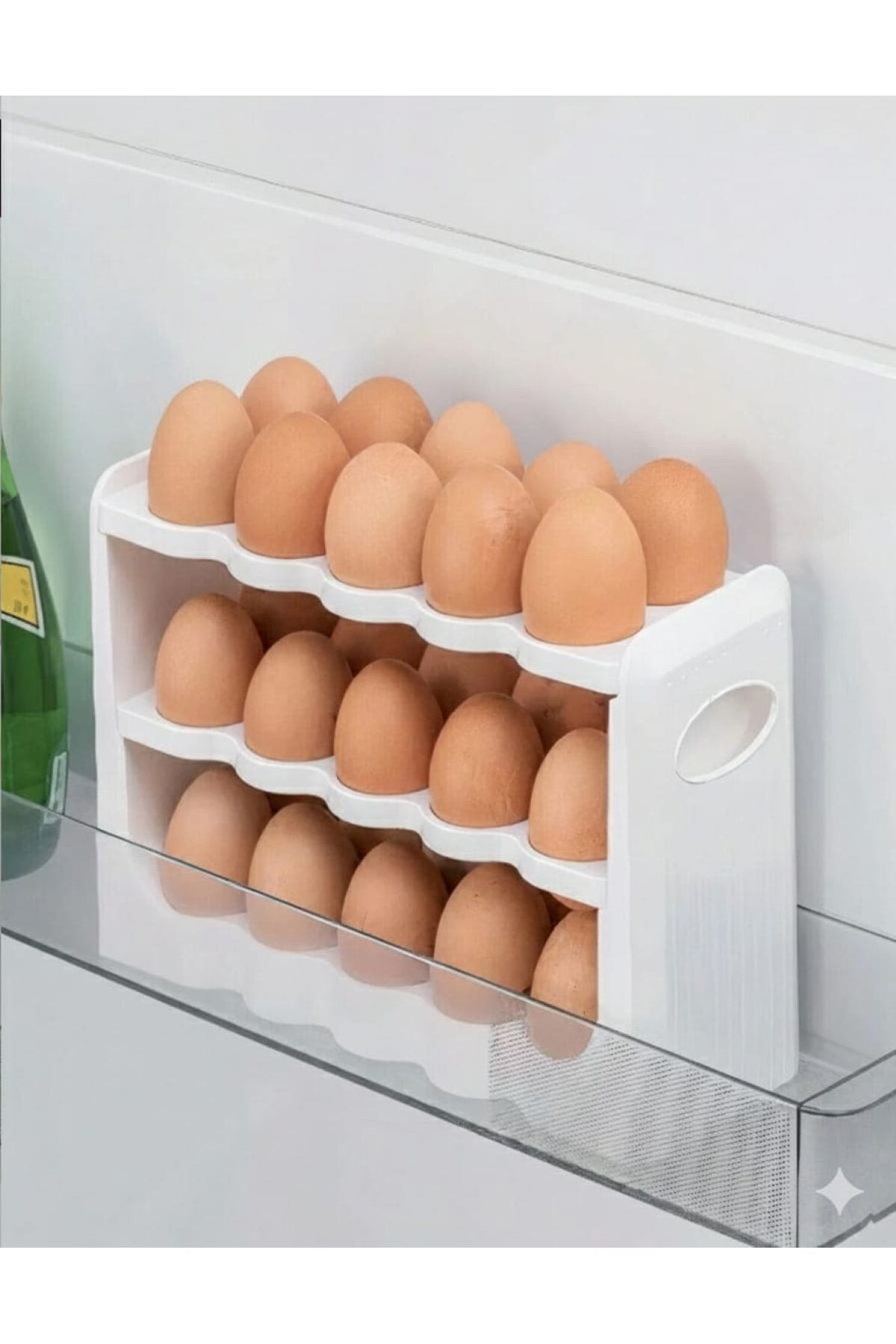 Gondol Plastik Katkat Yumurtalık, Yumurta Organizeri Buzdolabı Yumurtalık Düzenleyici 30'lu 3 Katlı Raf Yumurtalık