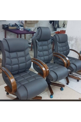 ENG OFİS MOBİLYALARI ANTRASİT ATLAS AHŞAP KOLTUK TAKIM SETİ 1 MAKAM+2MİSAFİR ...