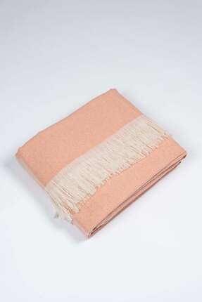 OKRA HOME Recycle Düz Somon TV Battaniyesi – Yumuşak Şal 130x170 cm