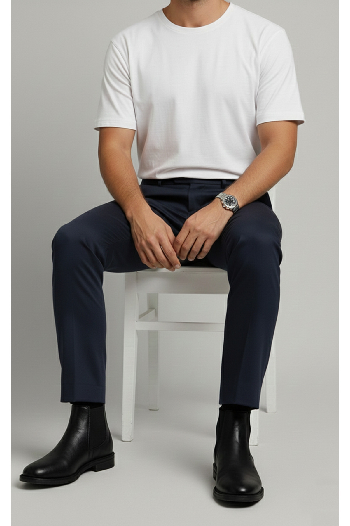 Bürke  Erkek Lacivert Renk Kaliteli Dilli Kumaş Pantolon (100-130 kg battal beden 40-42-44) - Görsel 3