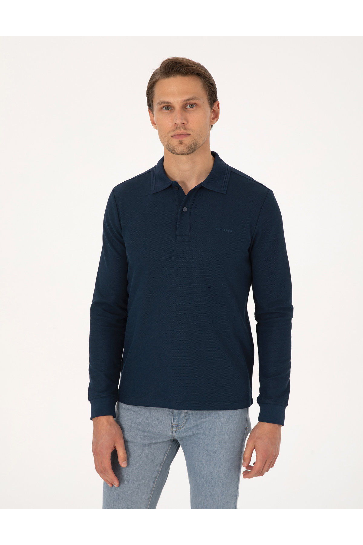 سویشرت اسلیم فیت سرمه‌ای ۵۰۳۱۱۶۷۸-VR033 پیر کاردین سویشرت Pierre Cardin