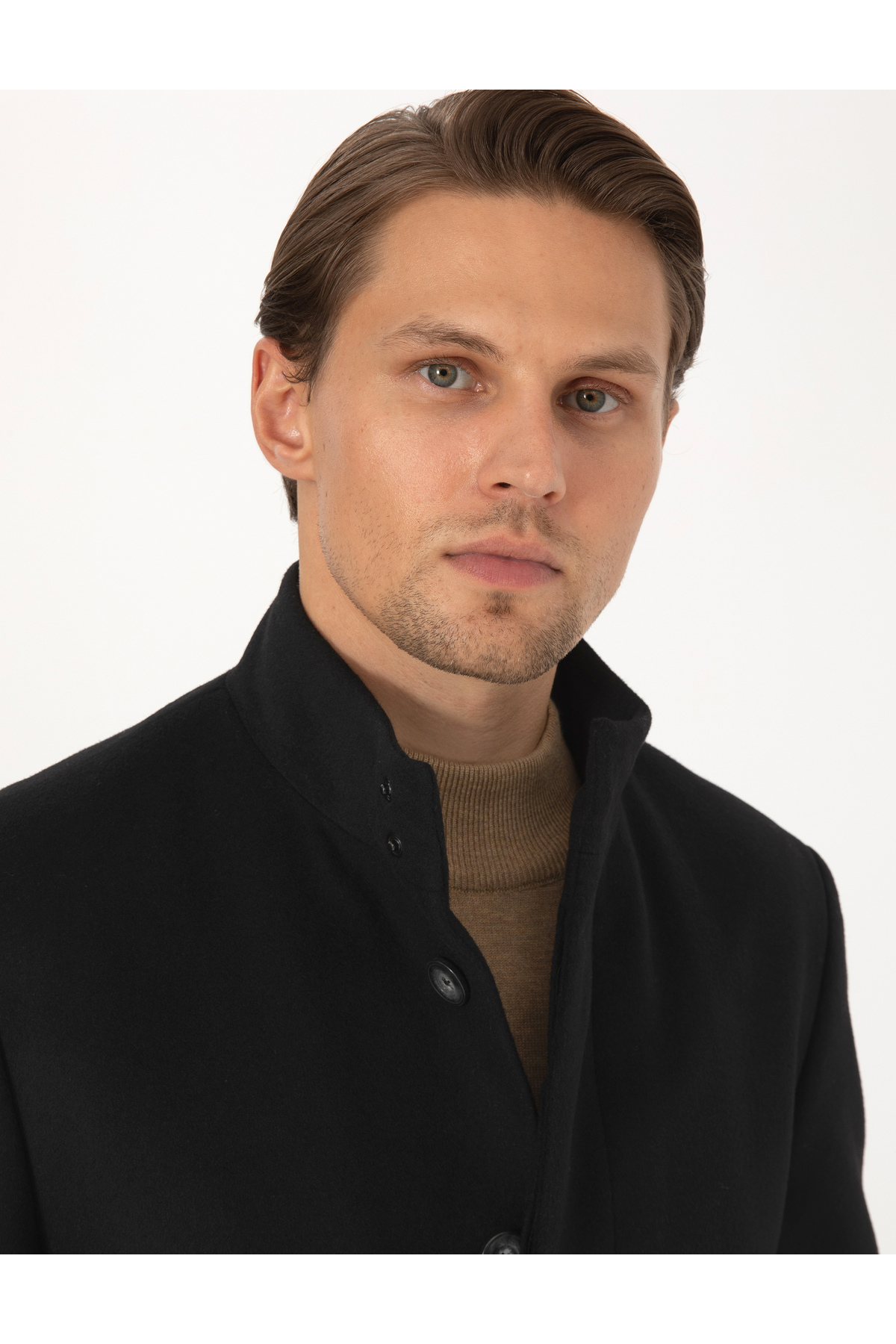 Pierre Cardin  Siyah Slim Fit Yün Karışımlı Palto 50314214-VR046 - Görsel 2