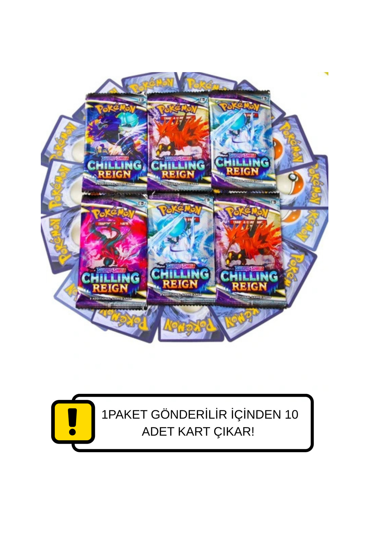 TOYFEST 1 paket Pokemon Chilling Reign Booster Pack Lisanssız Oyun