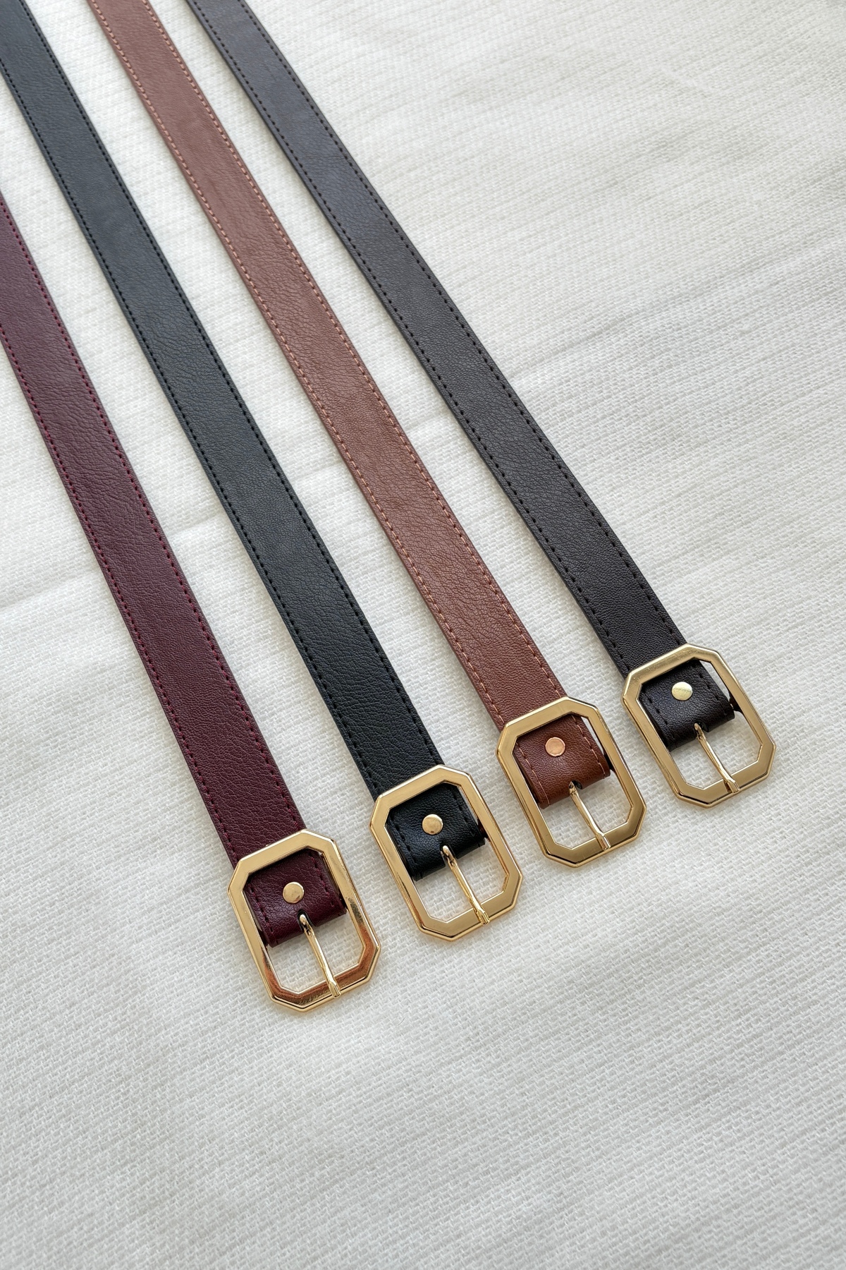 Dina Gold Women's Belt with Buckle Set of 4