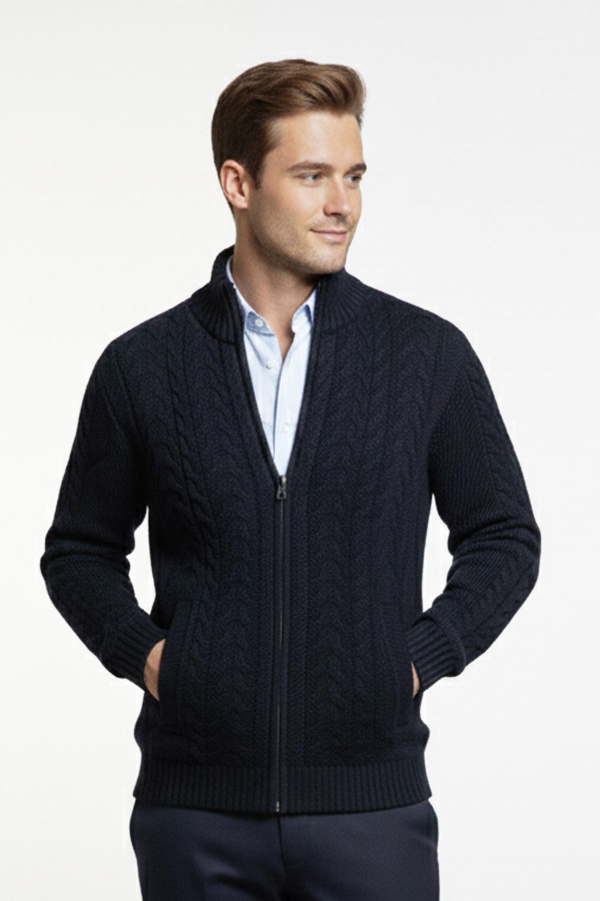 Pulltonic Erkek Yarım Balıkçı Yaka Fermuarlı Hırka