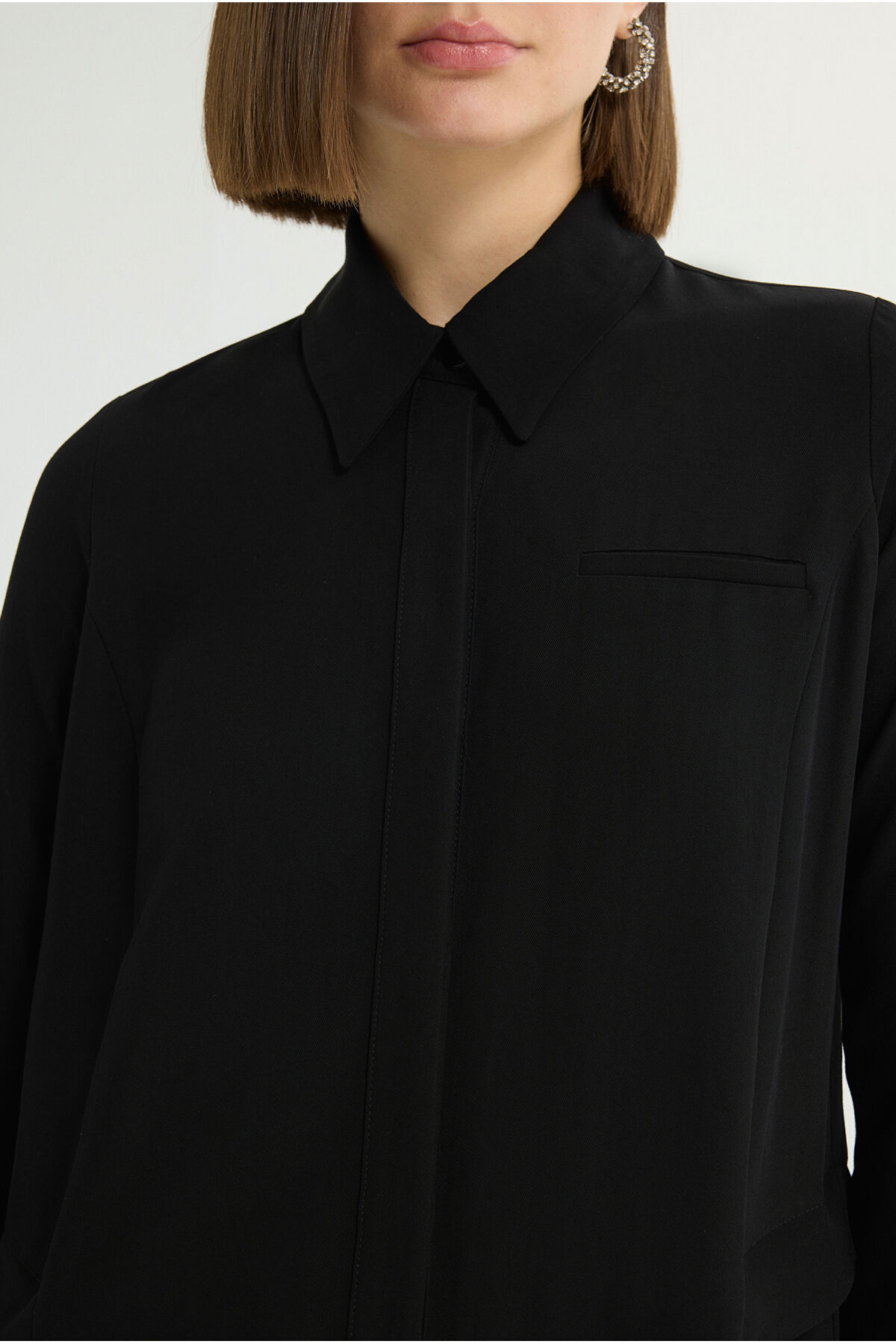 Love My Body  Büzgü Detaylı Önden Düğmeli Elbise - Görsel 2