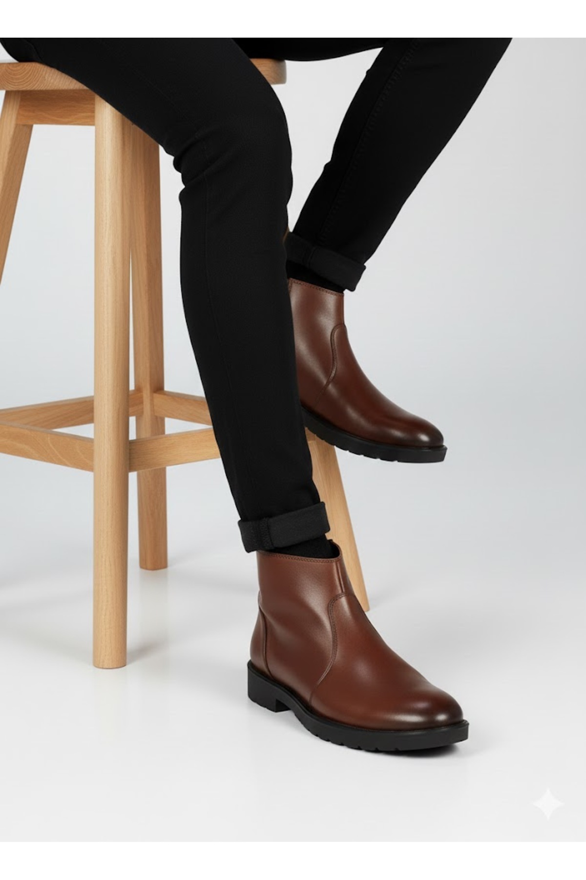 BESS SHOES  Hakiki Deri Bağcıksız Erkek Bot | Ortapedik, Su Geçirmez, Kaymaz Taban, Kışlık Rahat Bot - Görsel 5