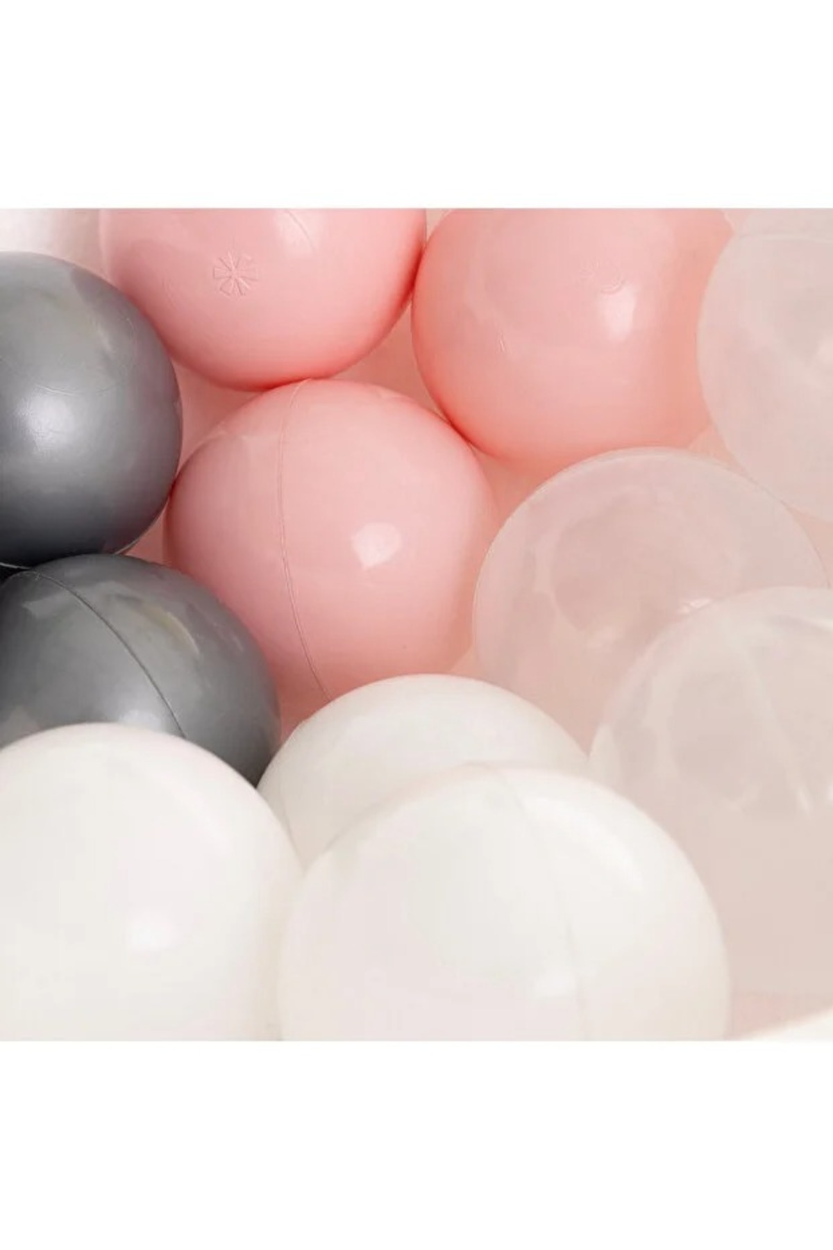 BebeMango HappyBalls Renkli Oyun Topları Top Havuzu Topları Pembe Silver 100 Adet fotoğrafı 6 (önizleme)