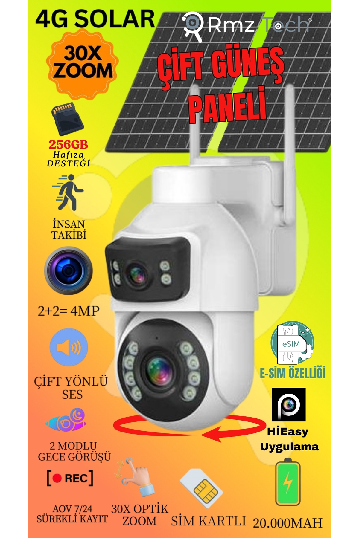 Avenir YENİ AV-S930X | 4MP 30X Optik Zoom | 2 Kameralı AOV E-SİM