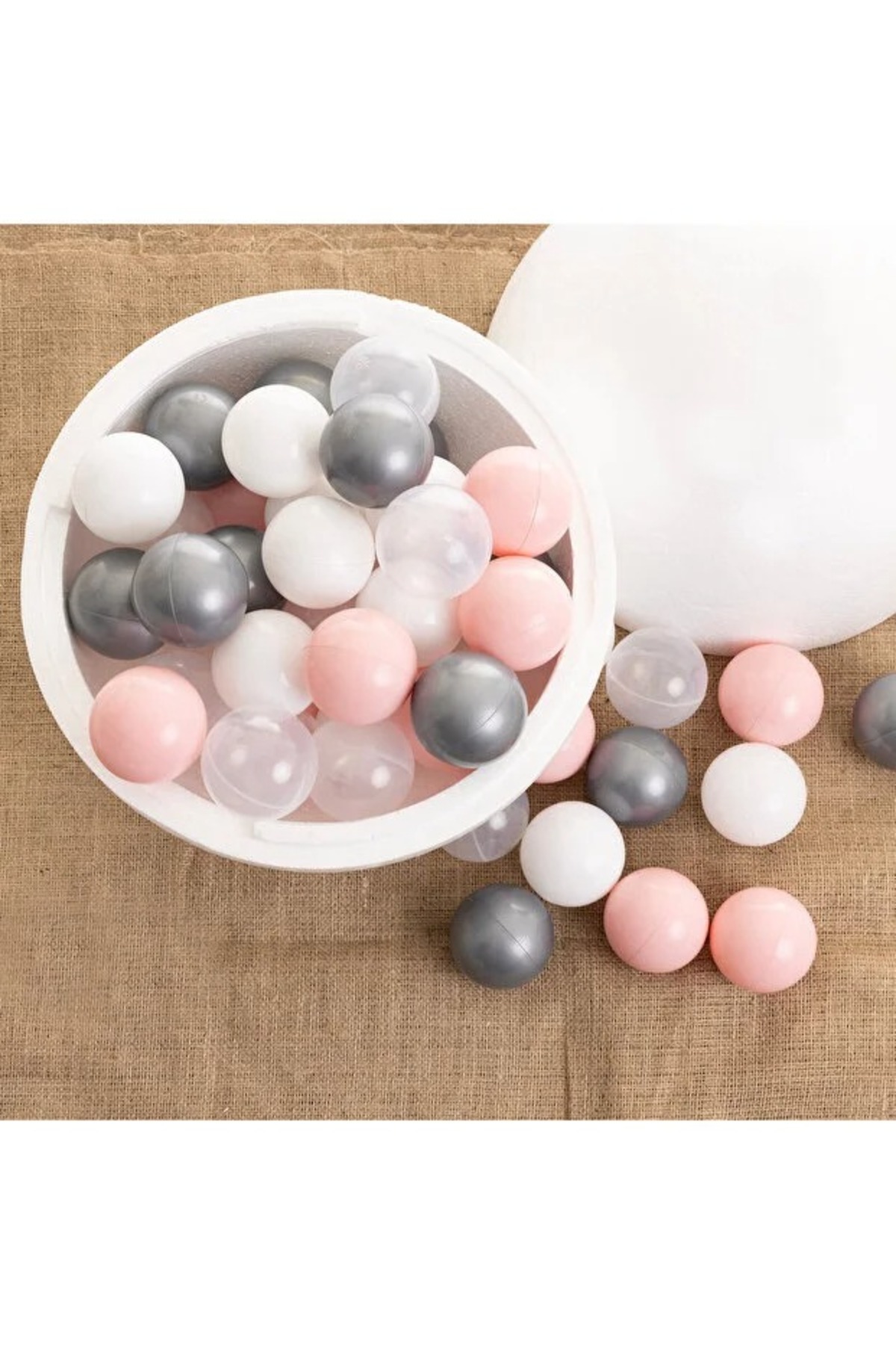 BebeMango HappyBalls Renkli Oyun Topları Top Havuzu Topları Pembe Silver 100 Adet fotoğrafı 3 (önizleme)