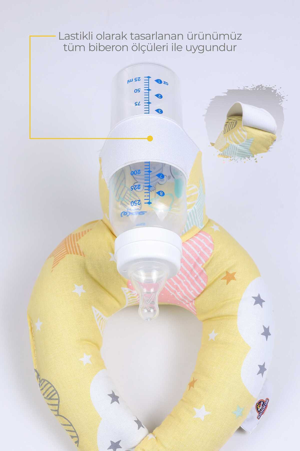 Umaybebek Pratik Bebek Beslenme, Biberon Tutucu, Emzirme Kolaylaştırıcı, Emzirme Yastığı, Yumuşak, Lastikli fotoğrafı 2 (önizleme)