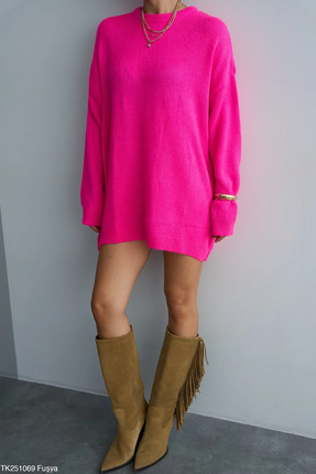 cemo Bisiklet Yaka Tüylü Oversize Kazak