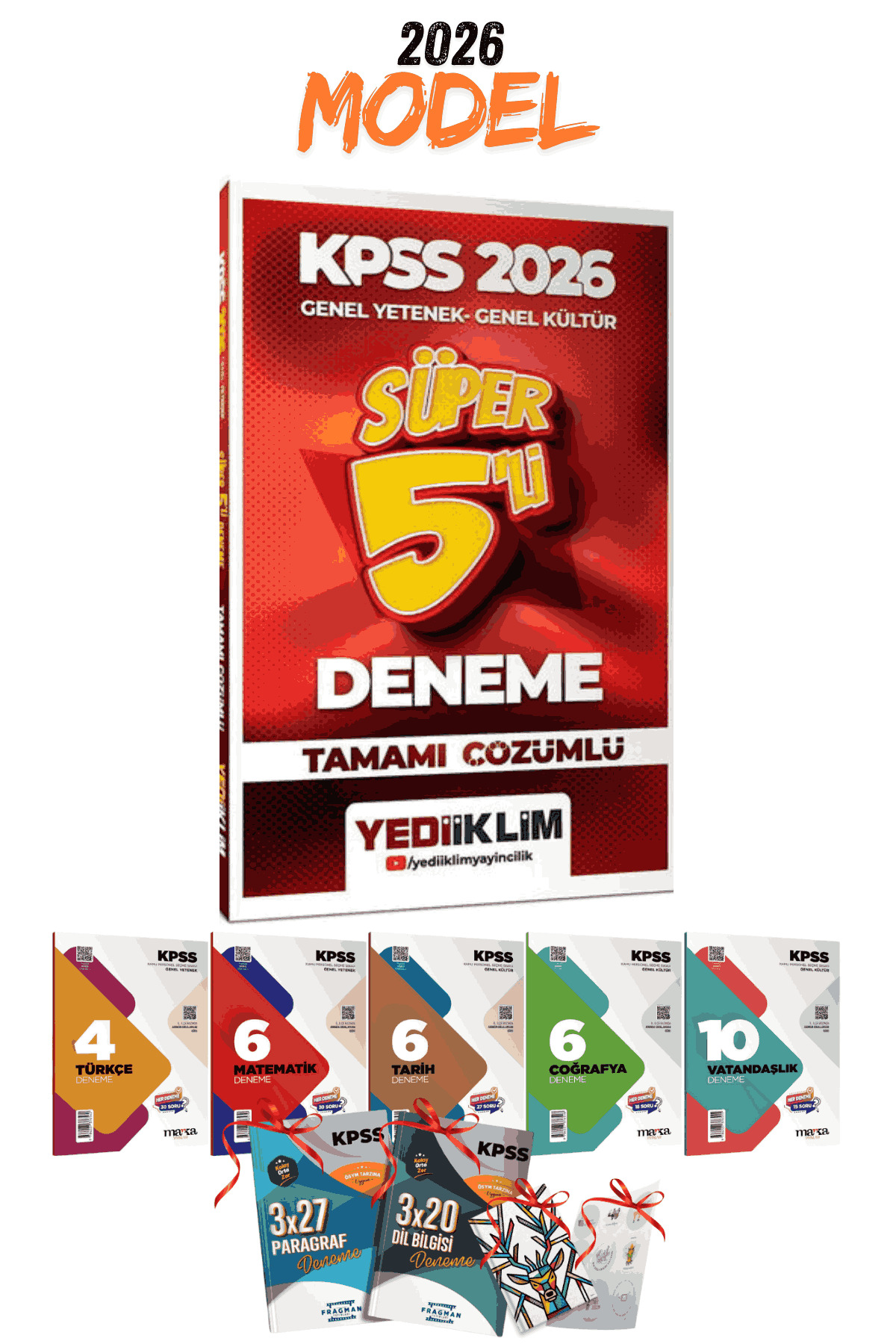 Yediiklim Yayınları 2026 KPSS GYGK Süper 5 Deneme ve 7li Branş Deneme ...