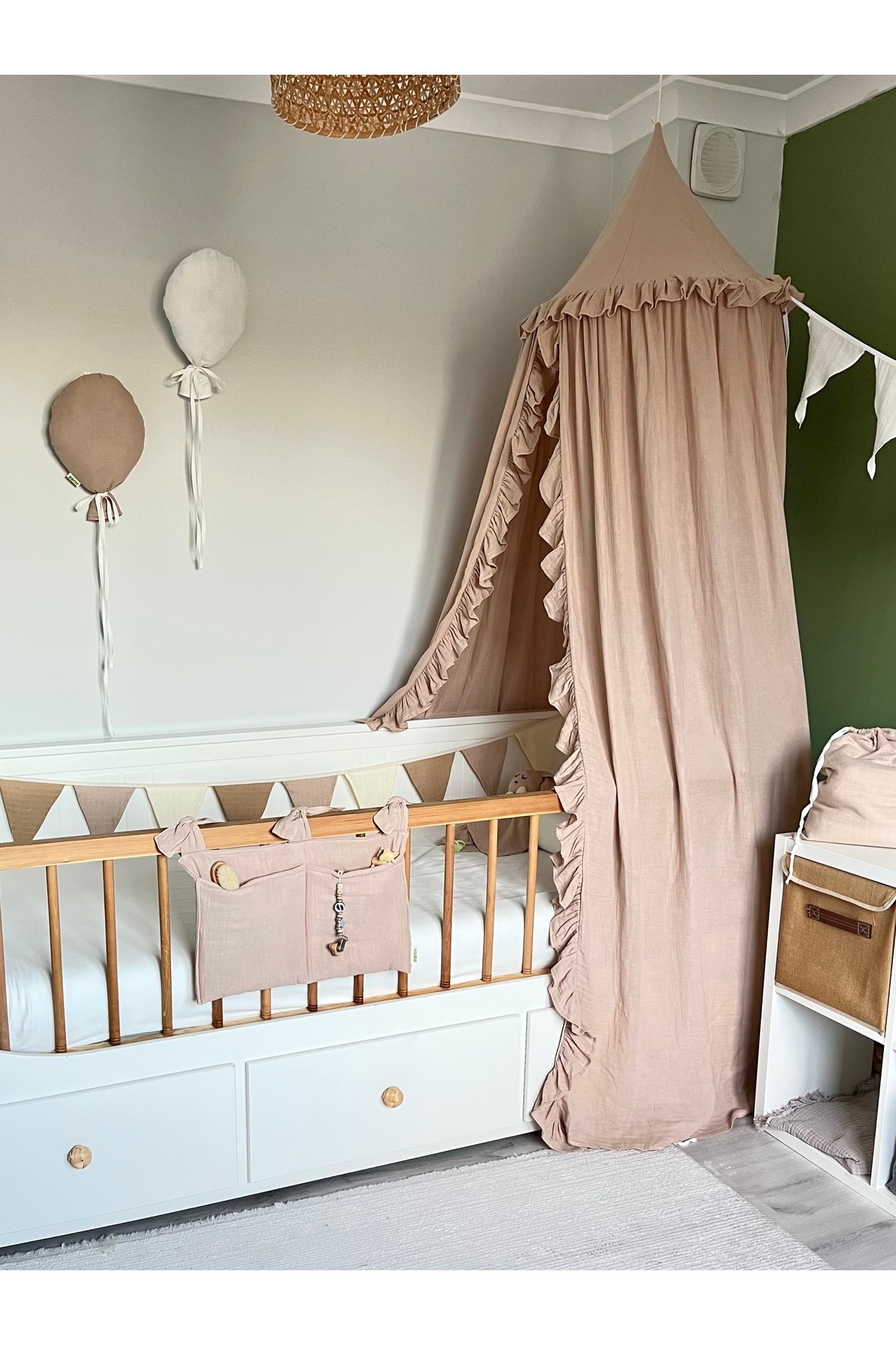 Hubb Müslin fırfırlı Cibinlik, beşik Cibinlik ,yatak Cibinlik, okuma köşesi oyun çadırı fotoğrafı 7 (önizleme)