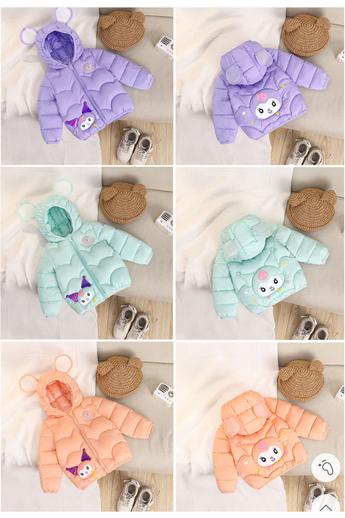 melisam.msg Kız Çocuk Kış Sonbahar Kuromi Işıklı Şişme Mont fotoğrafı 4 (önizleme)