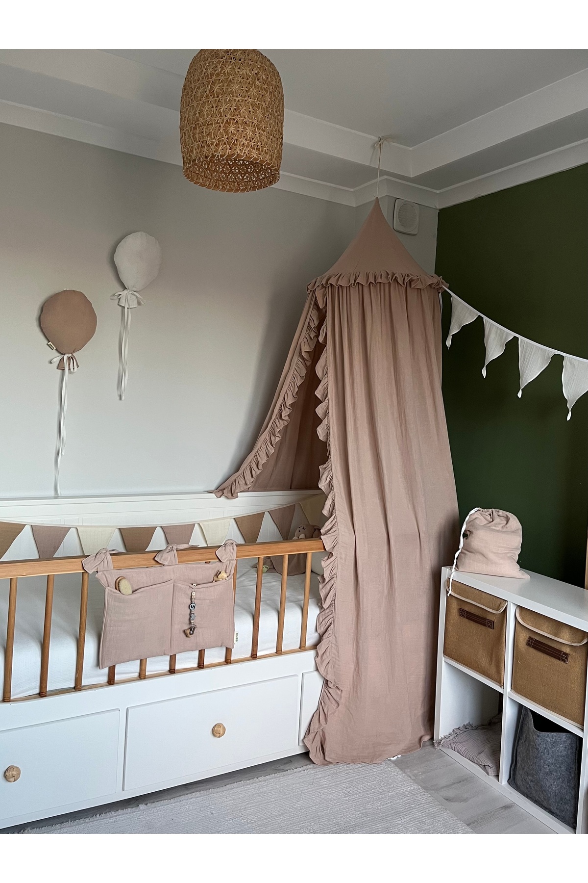 Hubb Müslin fırfırlı Cibinlik, beşik Cibinlik ,yatak Cibinlik, okuma köşesi oyun çadırı fotoğrafı 6 (önizleme)