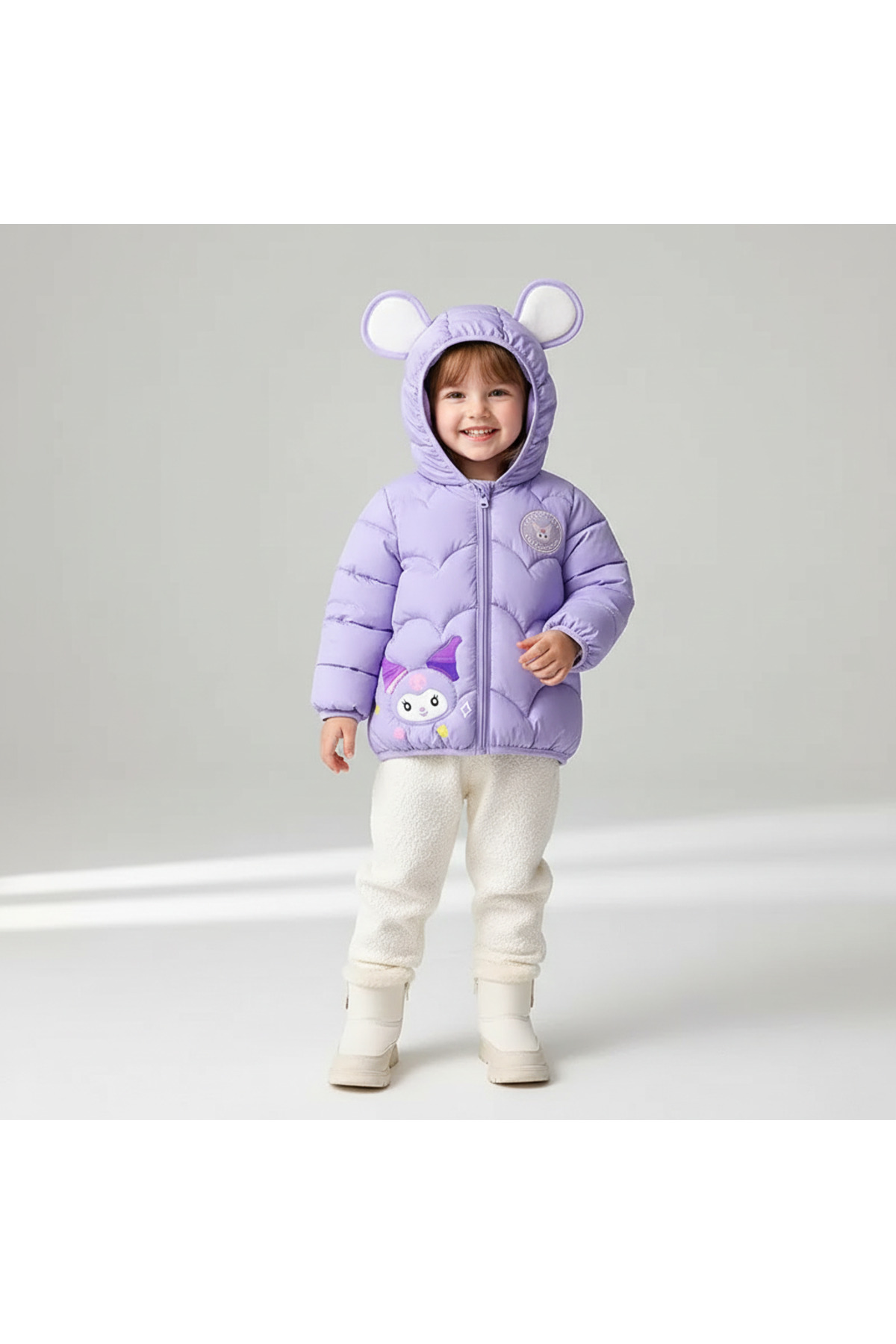 melisam.msg Kız Çocuk Kış Sonbahar Kuromi Işıklı Şişme Mont fotoğrafı 3 (önizleme)