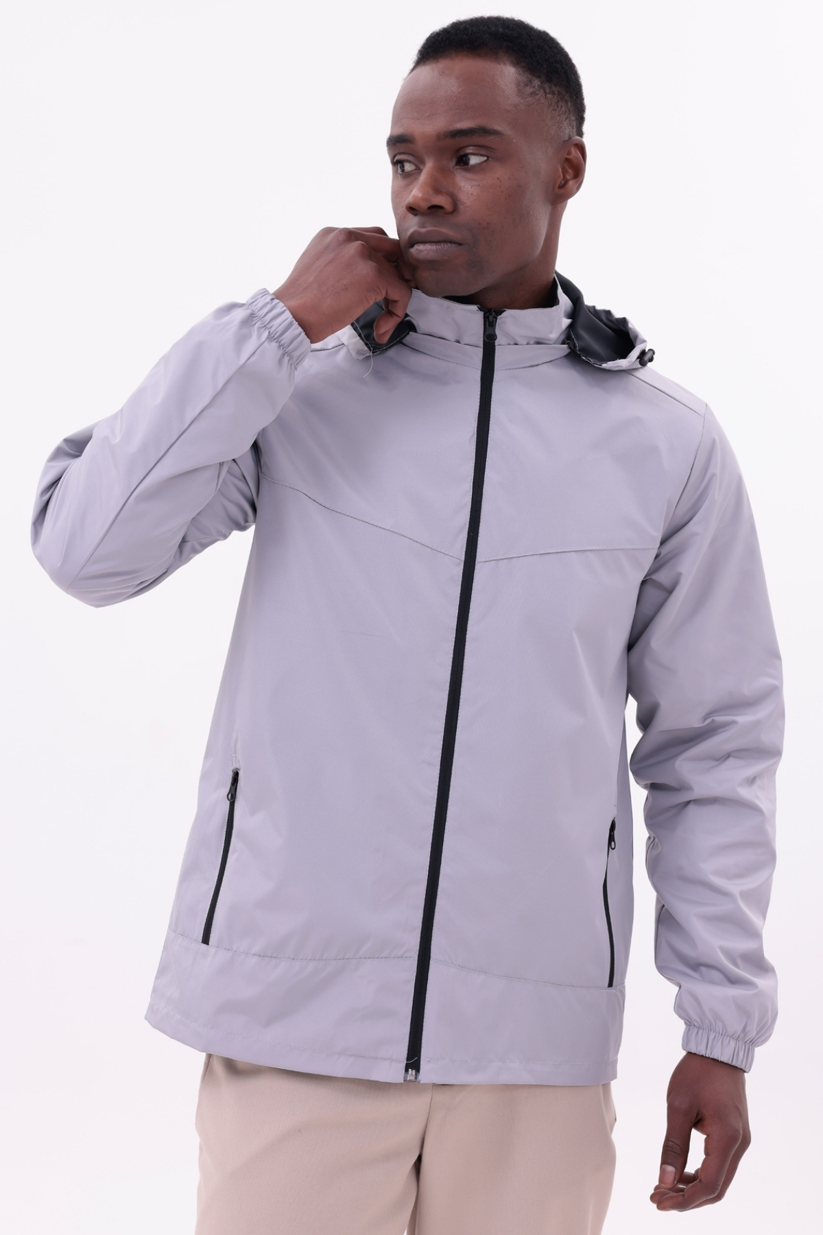 freemen  Erkek Taş Çıkarılabilir Kapşonlu Yağmurluk Mont - Görsel 5