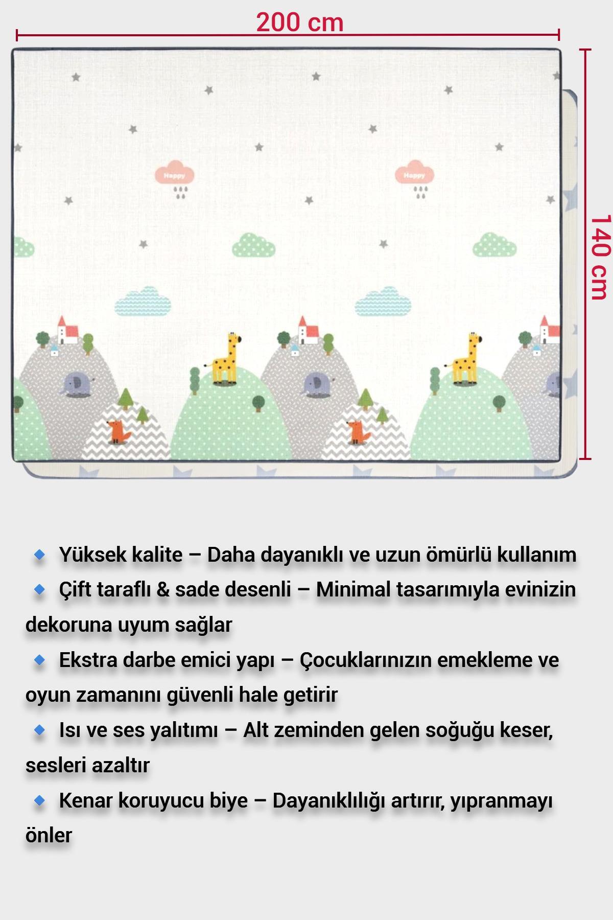 Wellgro Oyun Matı, 140x100x1 cm Çift Taraflı Rulo Oyun Halısı fotoğrafı 4 (önizleme)