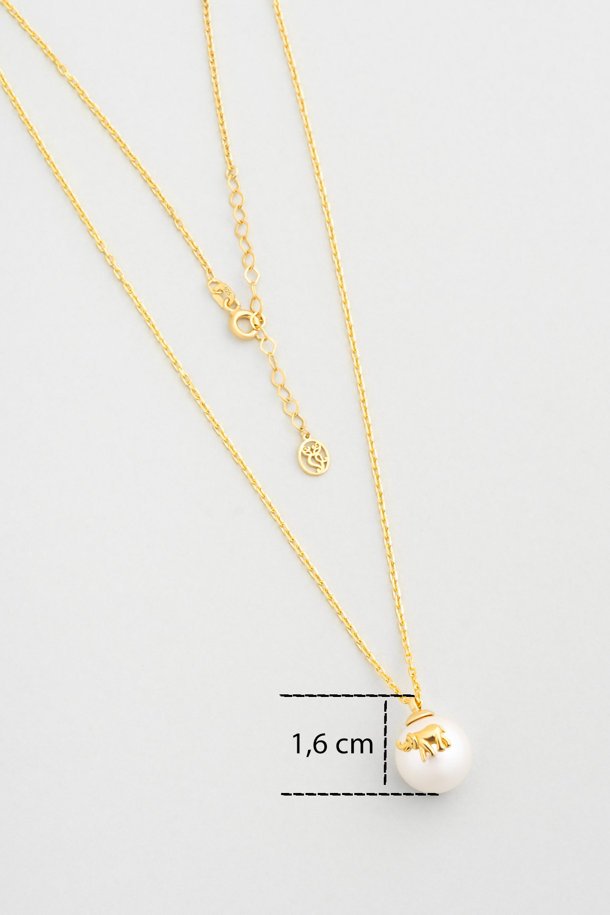 So CHIC... Bereket Tılsımı 18 Ayar Sarı Altın Kaplama 55 Cm Gümüş İnci Kolye görsel 3