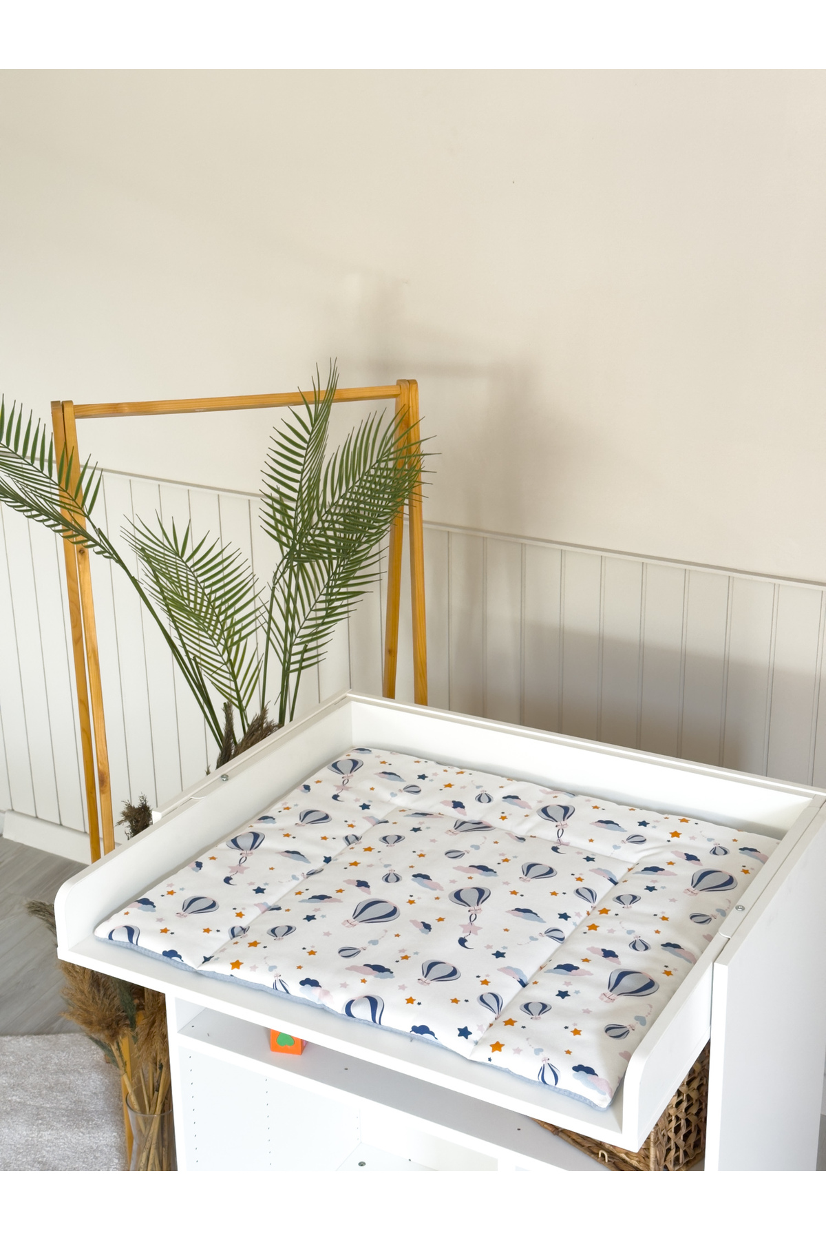 Pastelya Mavi Bulut Desenli Bebek Alt Açma Seti, Su Geçirmez Değiştirebilir Ped, Alt Açma Minderi fotoğrafı 6 (önizleme)