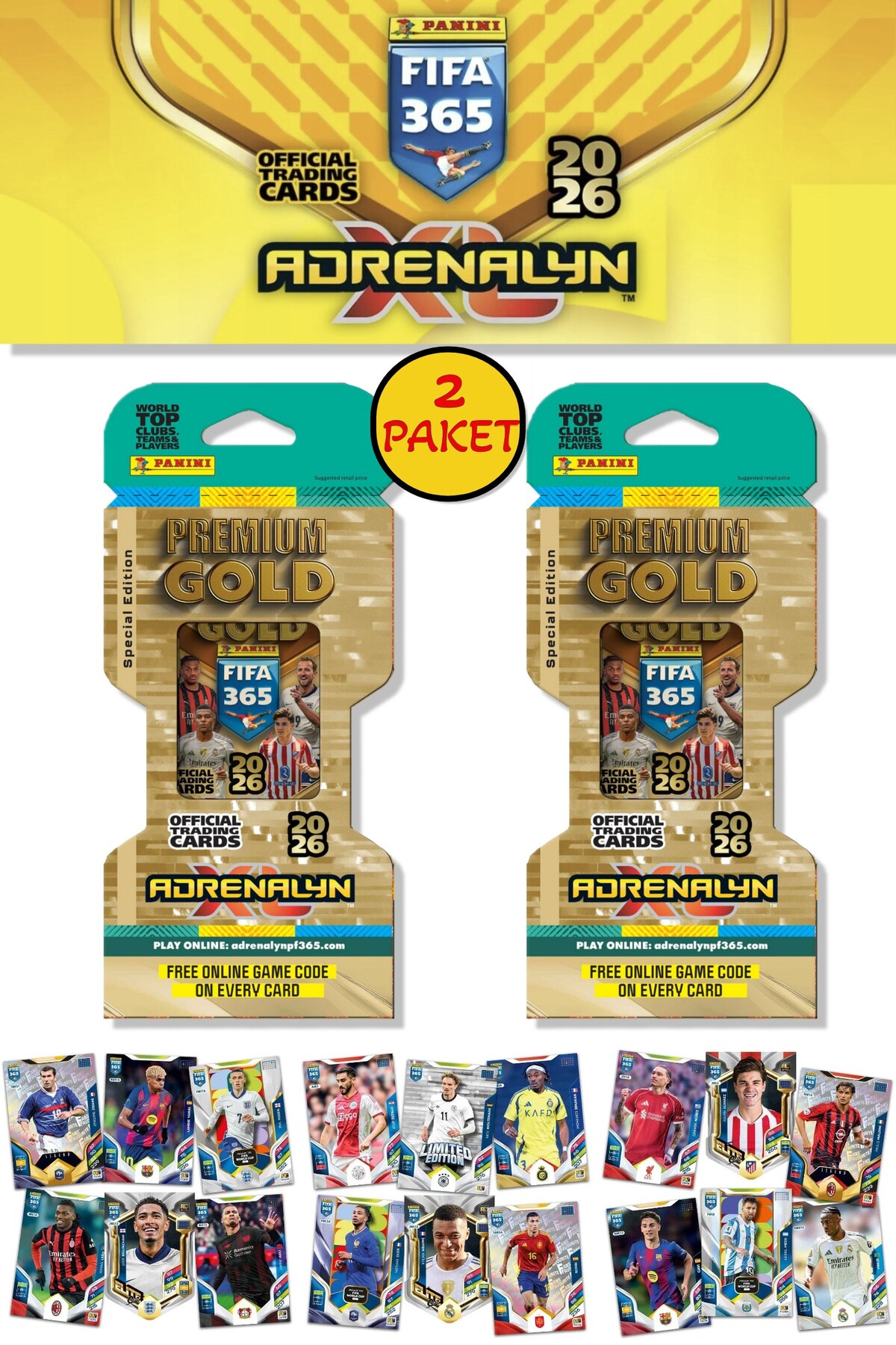 TOYFEST Panini Premium Gold 2026 Adrenalyn XL Futbolcu Kartı
