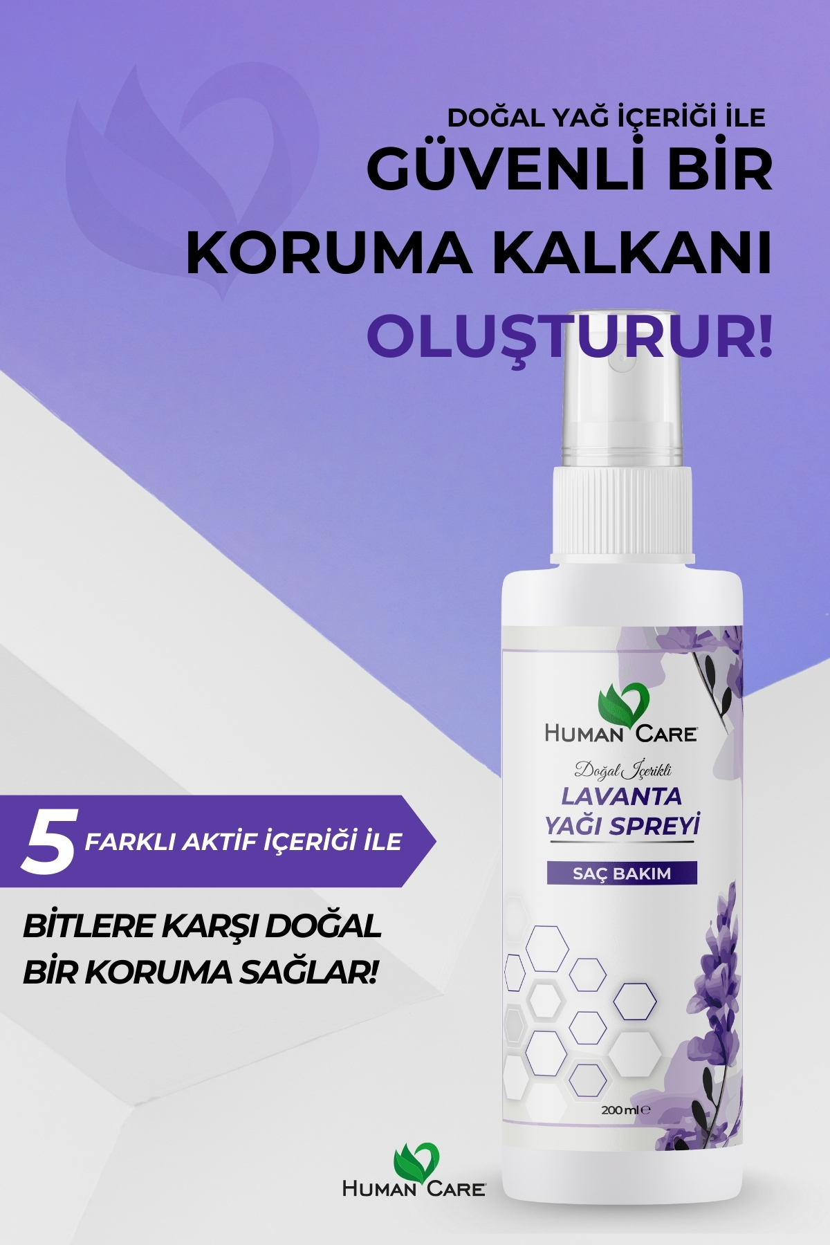 Lavanta Yağı Saç Spreyi - Bit Kovucu Saç Spreyi - Itır, Neem, Çay Ağacı — 8684663765883 — تصویر 3 از 5
