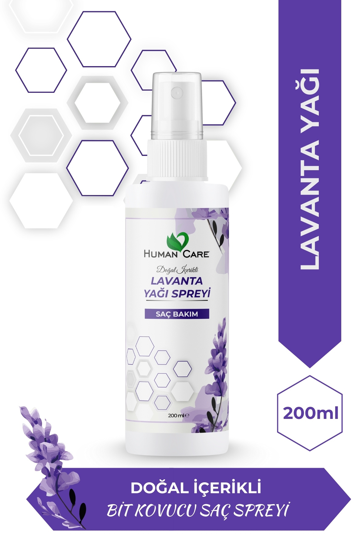 Human Care Lavanta Yağı Saç Spreyi - Bit Kovucu Saç Spreyi - Itır, Neem, Çay Ağacı — 8684663765883