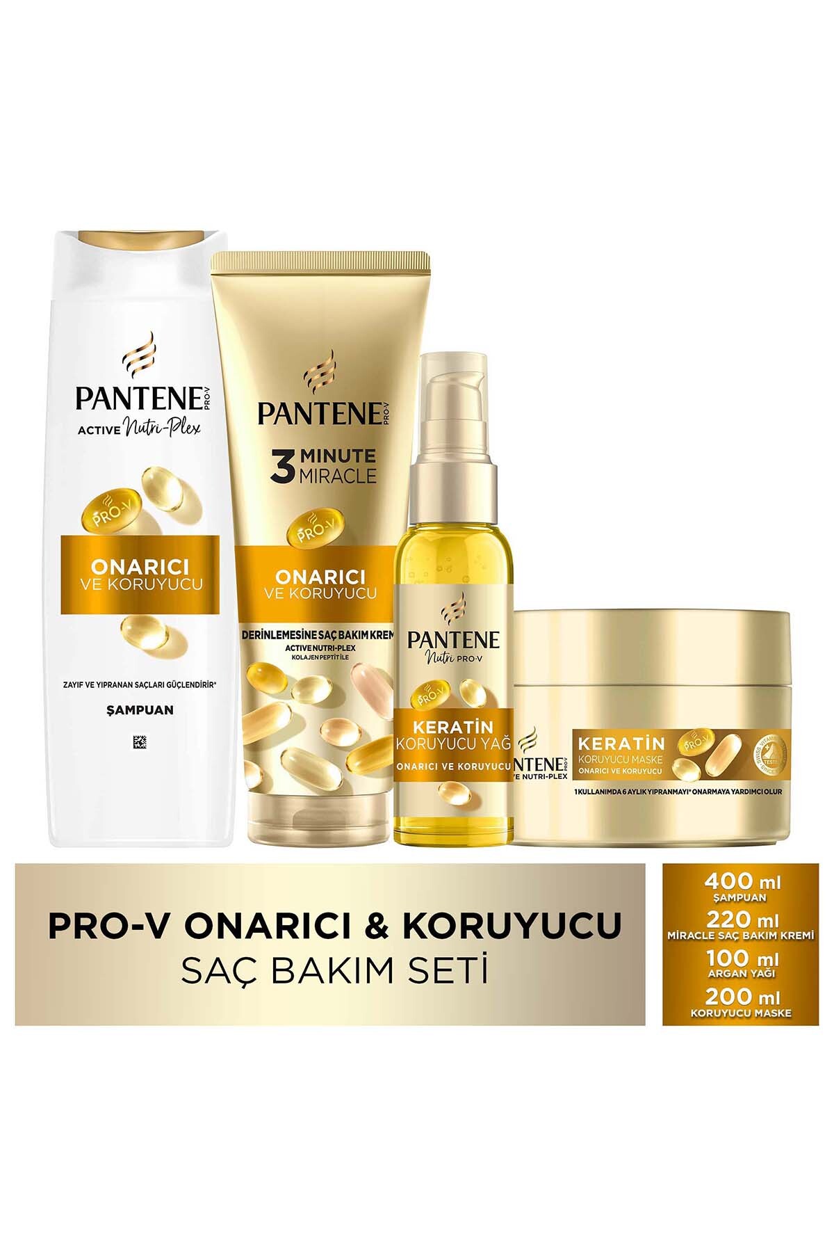 Pantene Onarıcı & Koruyucu Yıpranmış Saçlar için Saç Bakım Seti — 8681003000086