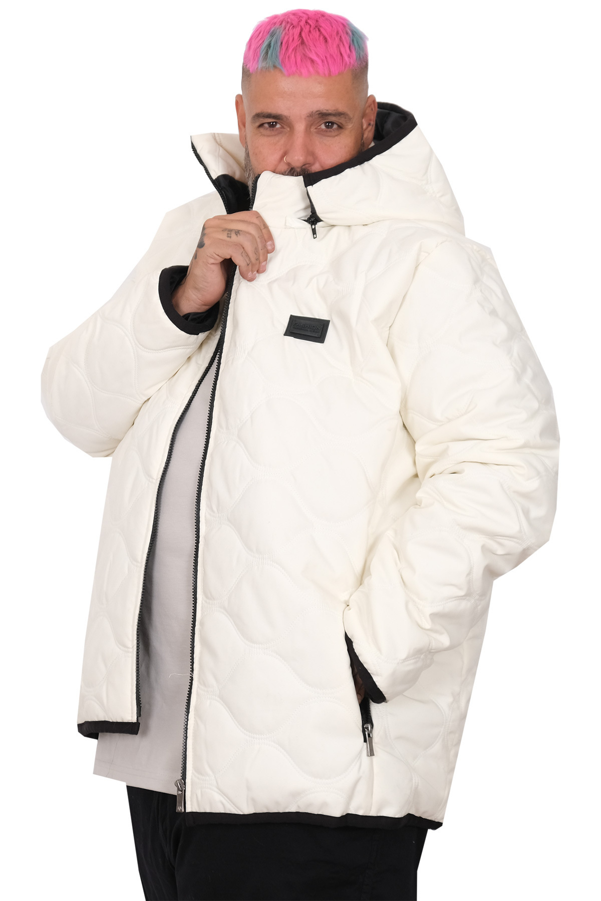 ModeXL Mode XL Buyuk Beden Erkek Mont Kapıtone Kapsonlu 25706 görsel 3