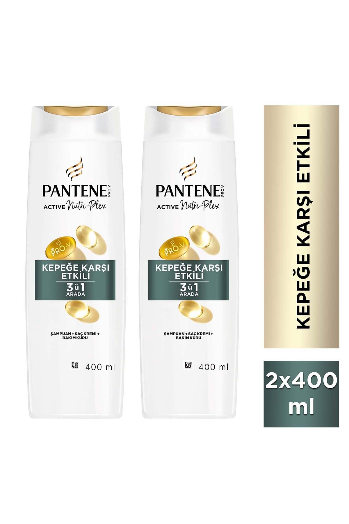 Pantene Kepeğe Karşı Etkili 3 ü 1 Arada Şampuan 400ml Kepeğe Yatkın Saçlar x 2 Adet