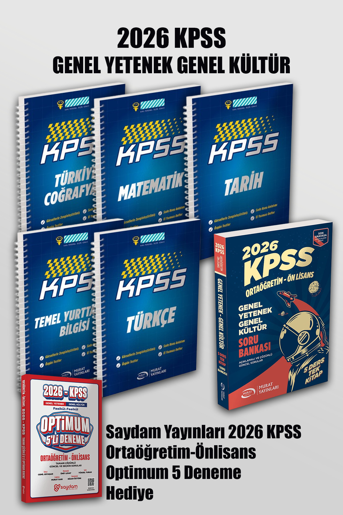 Murat Yayınları 2026 KPSS Ortaöğretim-Ön Lisans Defter Konu ve Tüm