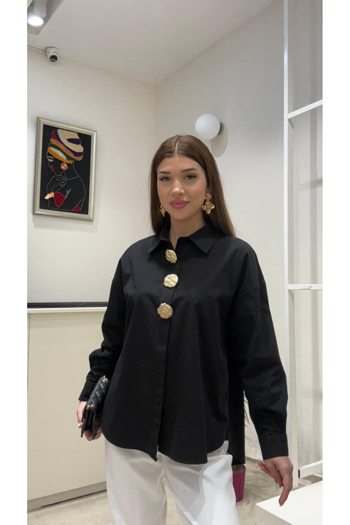 modadagiyim Жіноча сорочка преміум-класу з довгими рукавами та спеціальними к...